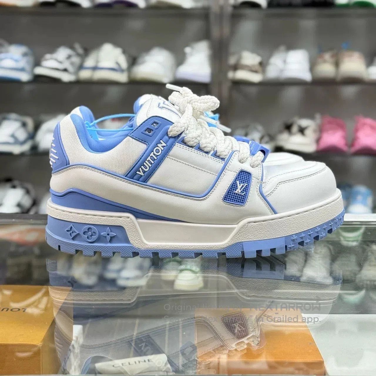 Louis Vuitton LV TRAINER White Blue Sneakers. Size US 9.5 / EU 42-43 - 2 Thumbnail