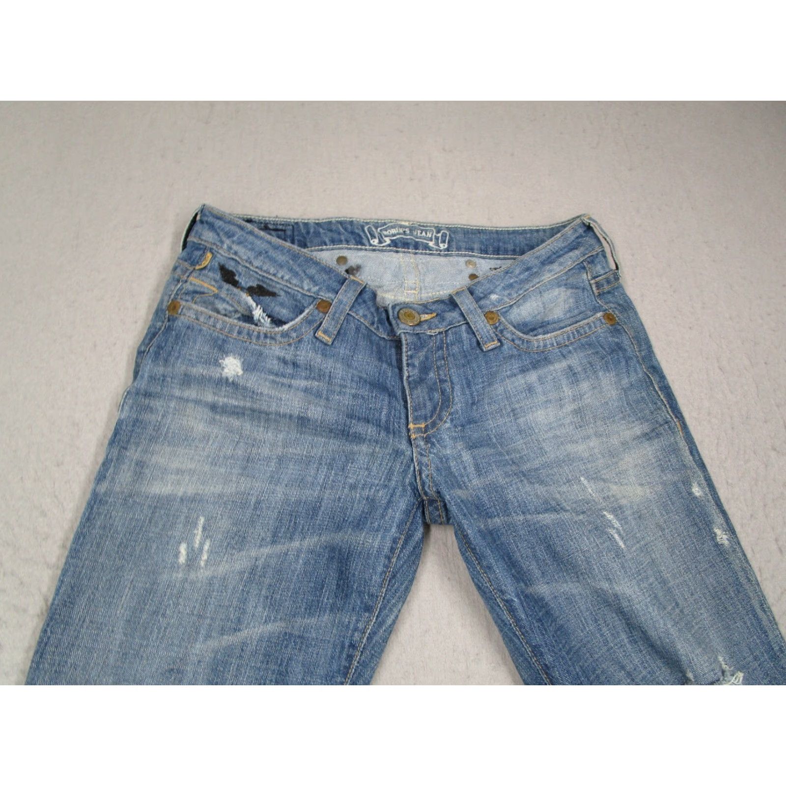 Miss Me Robins Jeans Women 27 Blue Slim Low Rise Denim Rock & Roll Made in USA Jeans 27x32 Size 27" / US 4 / IT 40 - 2 Thumbnail
