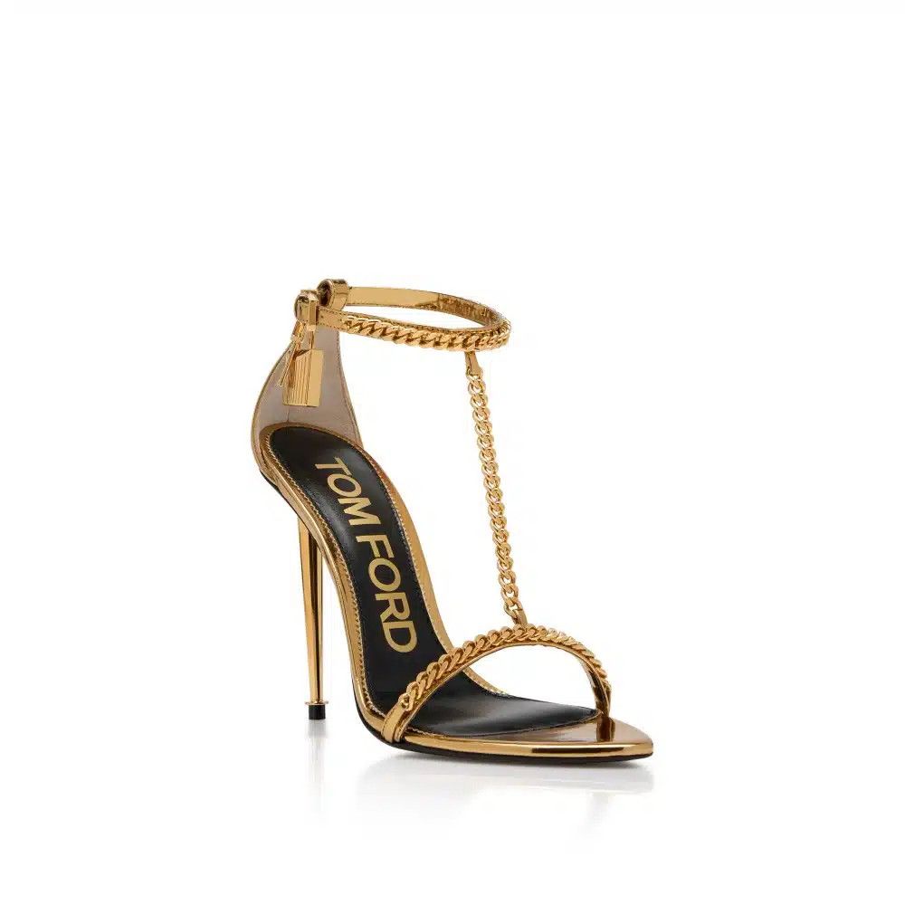 Tom Ford o1loc1c0325 W3078 Hi Heel Sandals in Gold Size US 10.5 / IT 40.5 - 2 Thumbnail