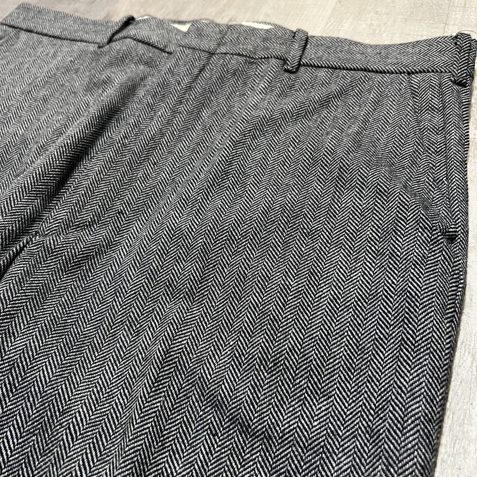 Blair VTG Blair Pants Wool Blend Grey Herringbone 70s Trouser NWT Size US 38 / EU 54 - 3 Thumbnail