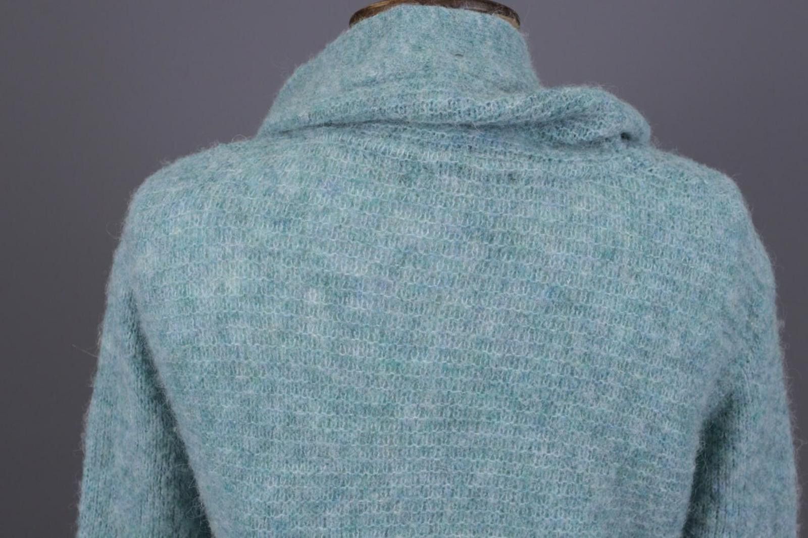 Designer Aventures des Toiles Green Wool Alpaca Knit Jacket Size 40 Size M / US 6-8 / IT 42-44 - 12 Thumbnail
