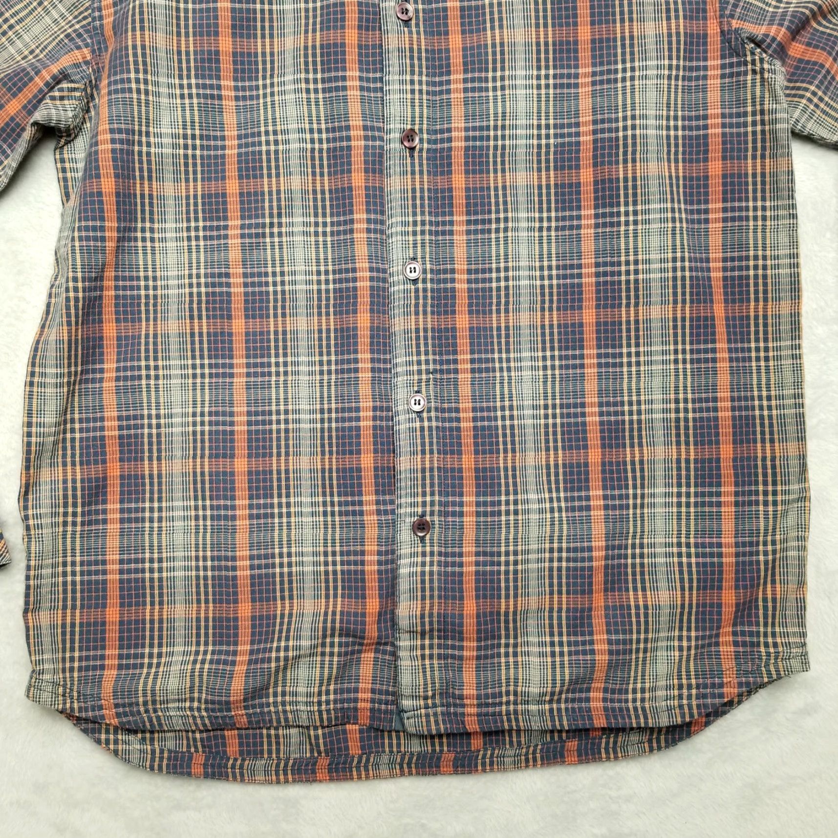 KAVU Kavu Shirt Mens M Blue Orange Plaid Button Long Sleeve 100% Cotton Casual Size US M / EU 48-50 / 2 - 3 Thumbnail
