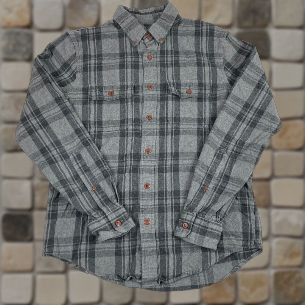 Abercrombie & Fitch VINTAGE Abercrombie & Fitch Shirt Mens Medium Gray Flannel Long Sleeve Button Down Hiking Size US M / EU 48-50 / 2 - 1 Thumbnail