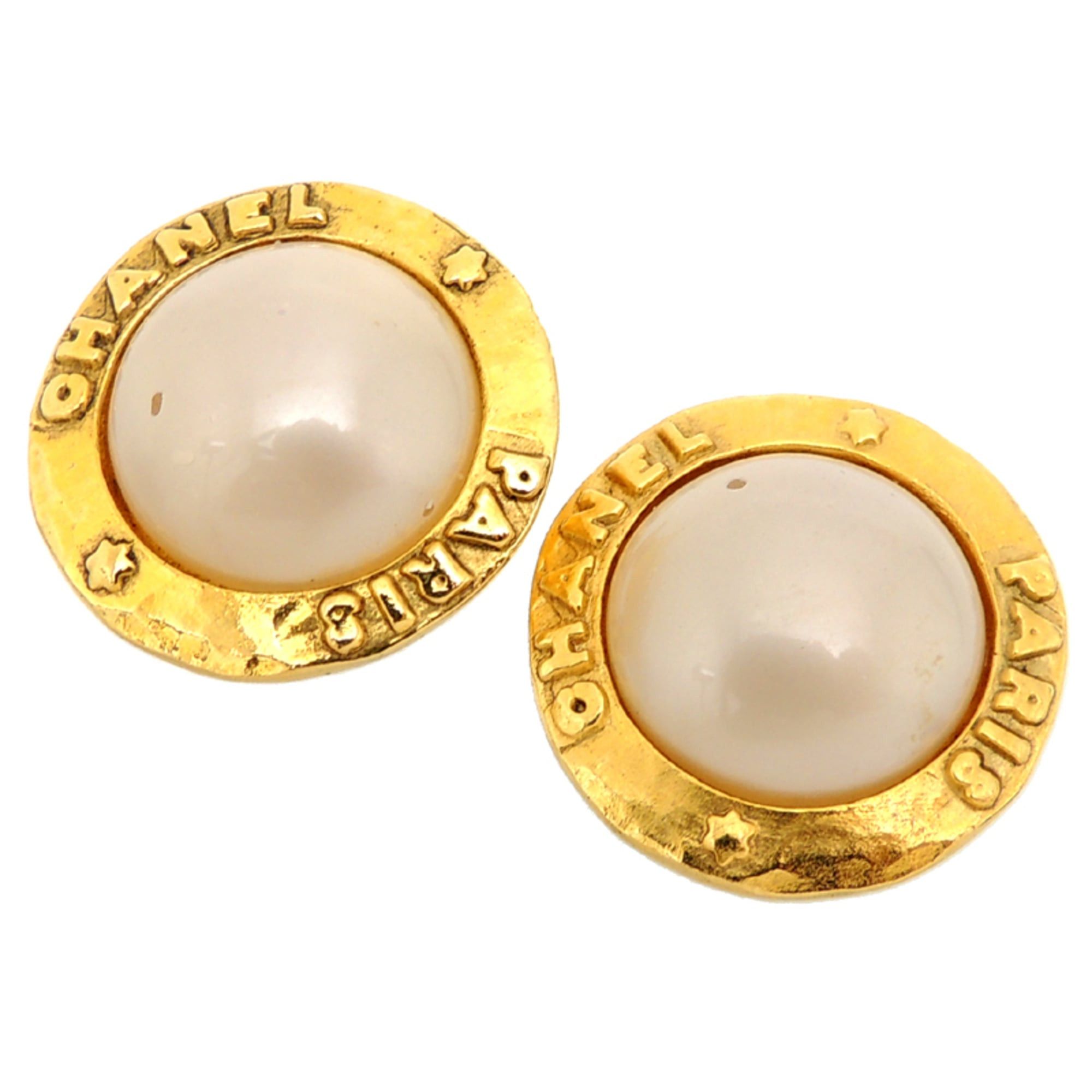 Chanel Chanel Faux Pearl Women's Earrings GP Size ONE SIZE - 1 Thumbnail