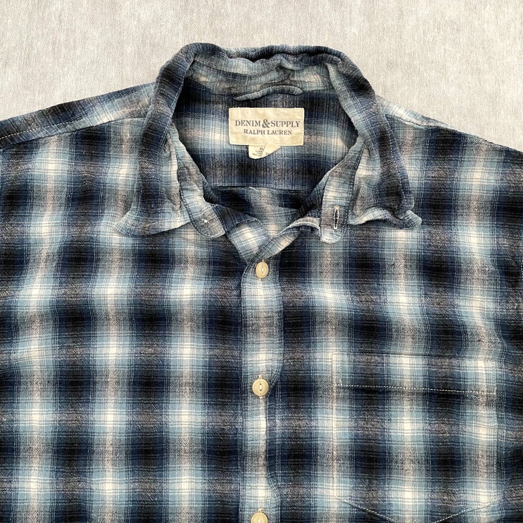 Ralph Lauren Ralph Lauren Denim & Supply Shirt Adult XL Plaid Short Sleeve Button-Up Blue Cotton Mens XL Size US XL / EU 56 / 4 - 3 Thumbnail