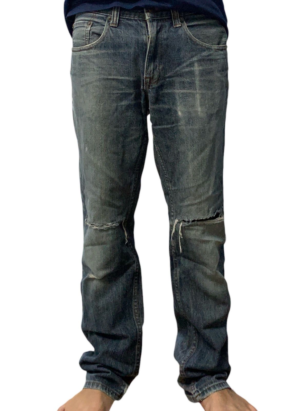 KURO Vintage Kuroto Faded Wash Distressed Grunge Jeans Size US 32 / EU 48 - 21 Thumbnail