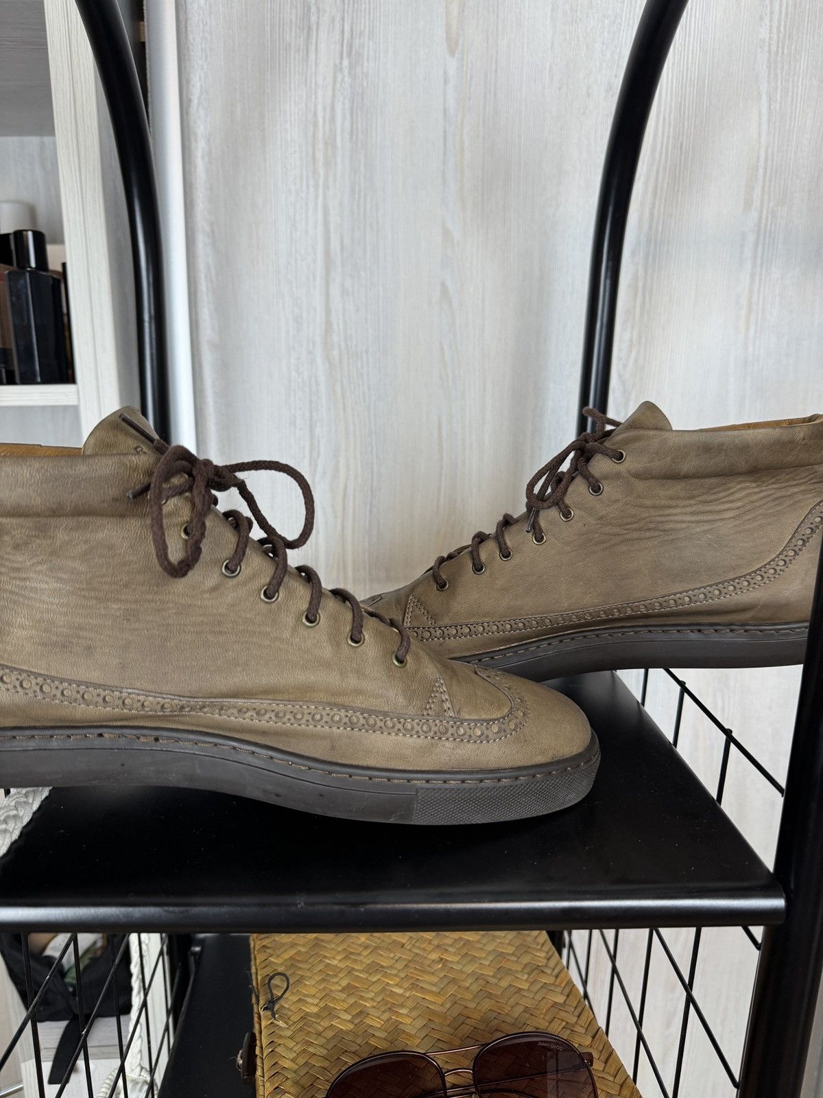 Other Rubirosa Odile Brown Grey high top leather brogue sneakers Size US 13 / EU 46 - 10 Thumbnail