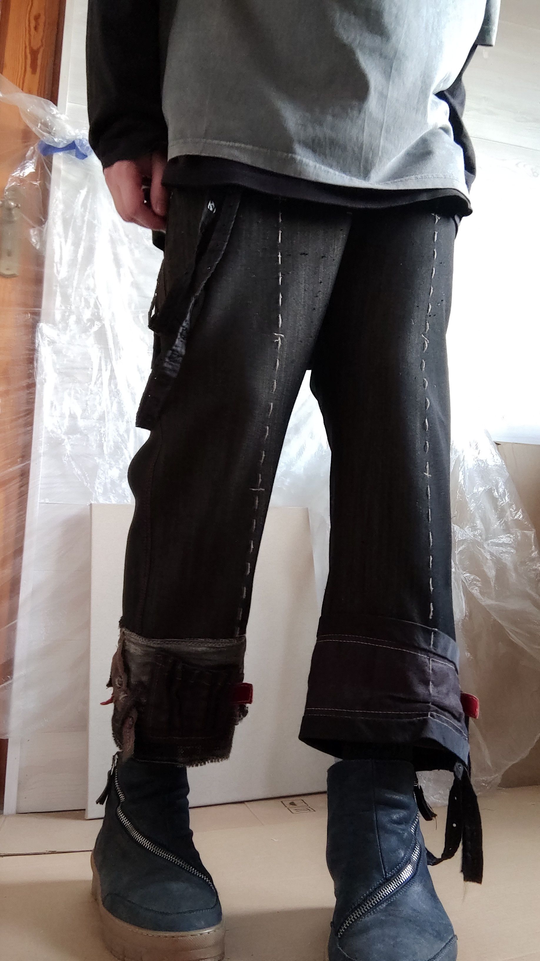 Vintage Asymmetric Patchwork Pants Bootcut Goth grunge Noir Alt Size US 32 / EU 48 - 12 Thumbnail