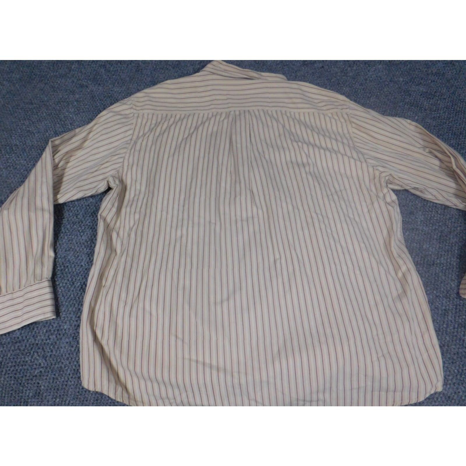 Izod Izod Shirt XL Beige Striped Button-Down Long Sleeve Cotton Knit Button-Up Mens Regular Sports Size US XL / EU 56 / 4 - 7 Thumbnail