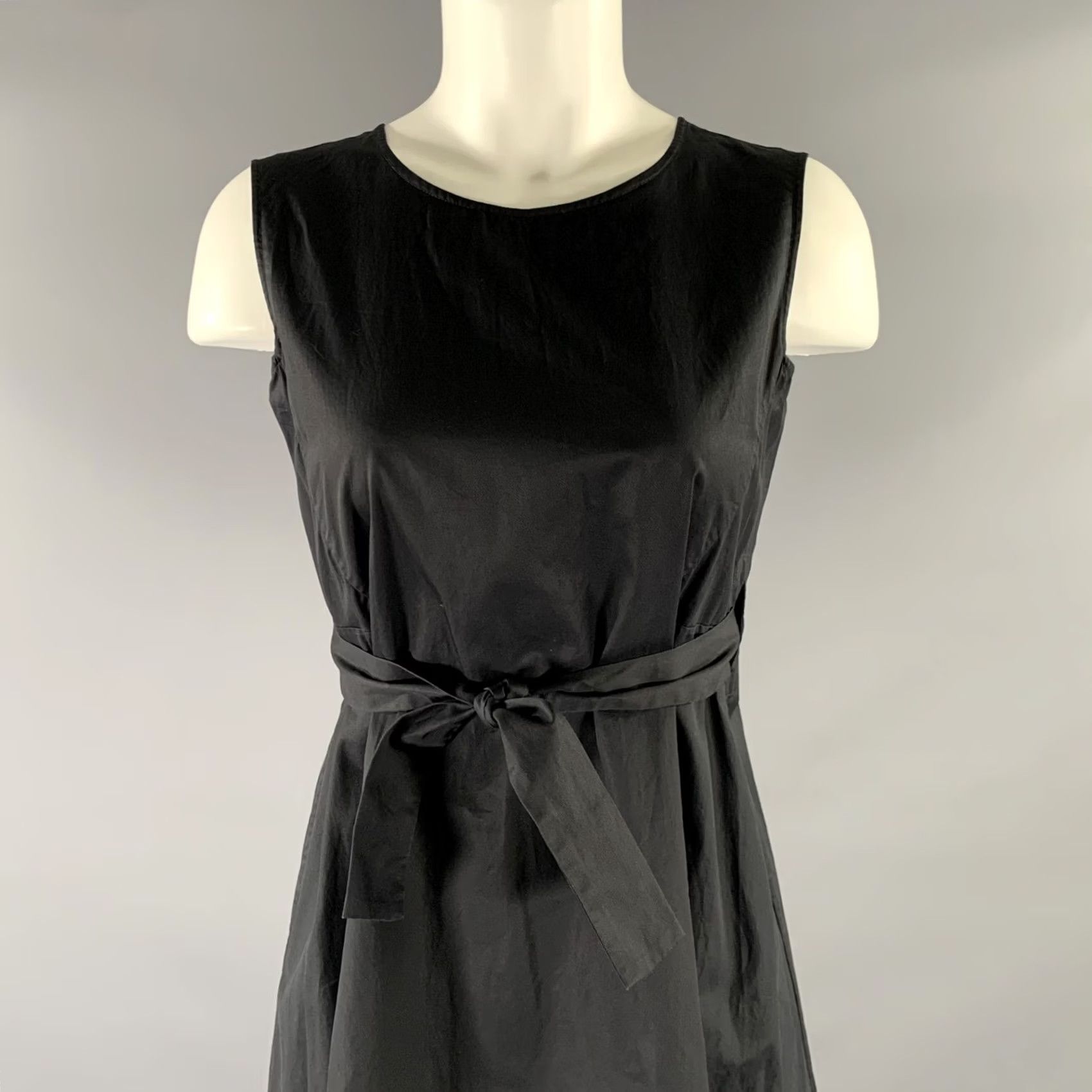 Jil Sander JIL SANDER Size 2 Black Cotton IW405708 Open back Knee-Length Dress Size XS / US 0-2 / IT 36-38 - 2 Thumbnail