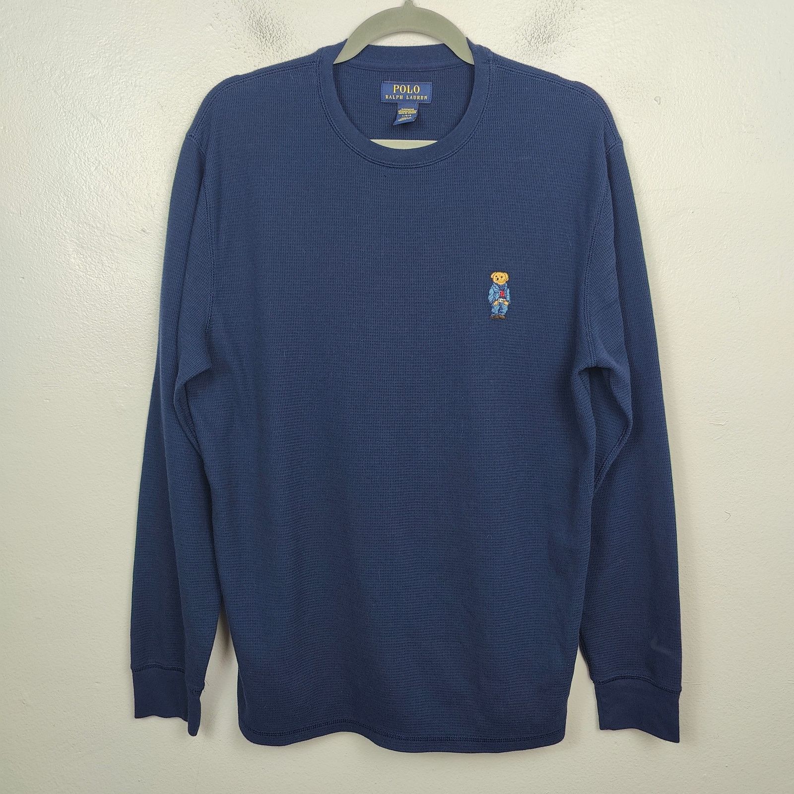 Polo Ralph Lauren Polo Ralph Lauren Thermal Shirt Mens Large Navy Blue Bear Size US L / EU 52-54 / 3 - 1 Thumbnail