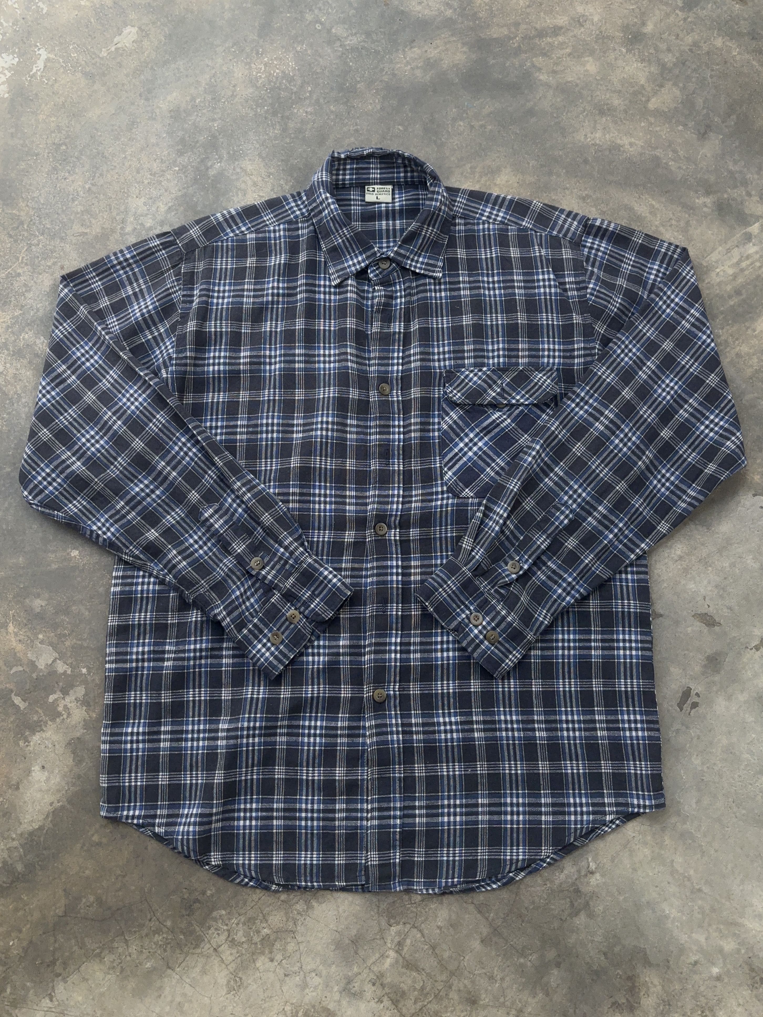 Other Forest Guard Blue Vintage Checkered Button Up Shirt Size US L / EU 52-54 / 3 - 1 Thumbnail