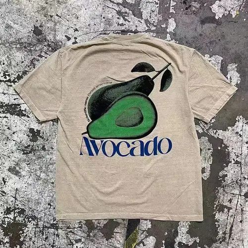Japanese Brand Kusuno x Mako Avocado pattern beige casual retro t-shirt Size US M / EU 48-50 / 2 - 3 Thumbnail