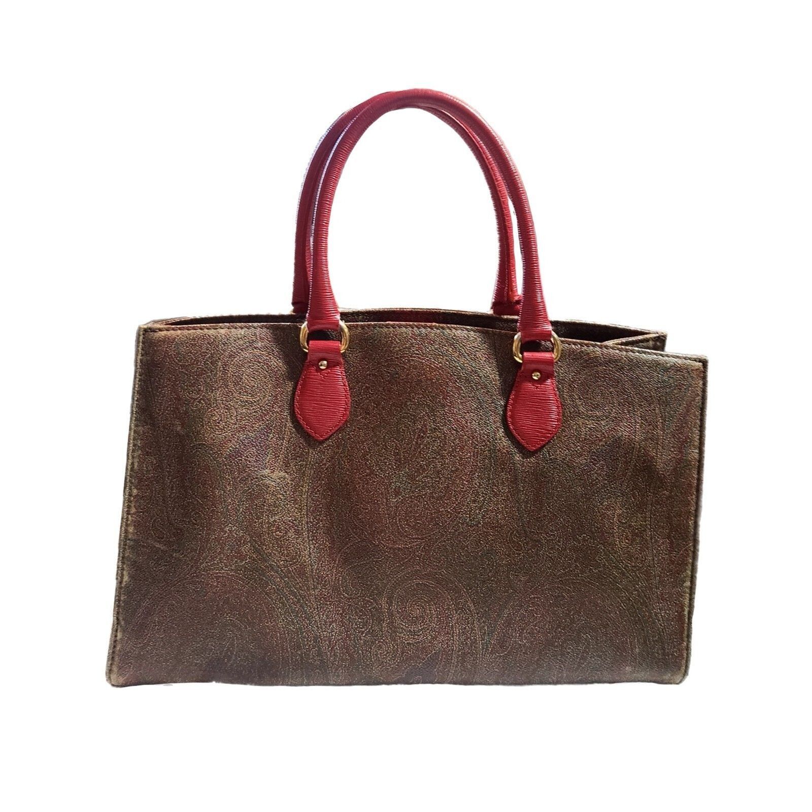 Etro Etro | Paisley Print Coated Canvas & Pink Leather Handbag Size ONE SIZE - 2 Thumbnail