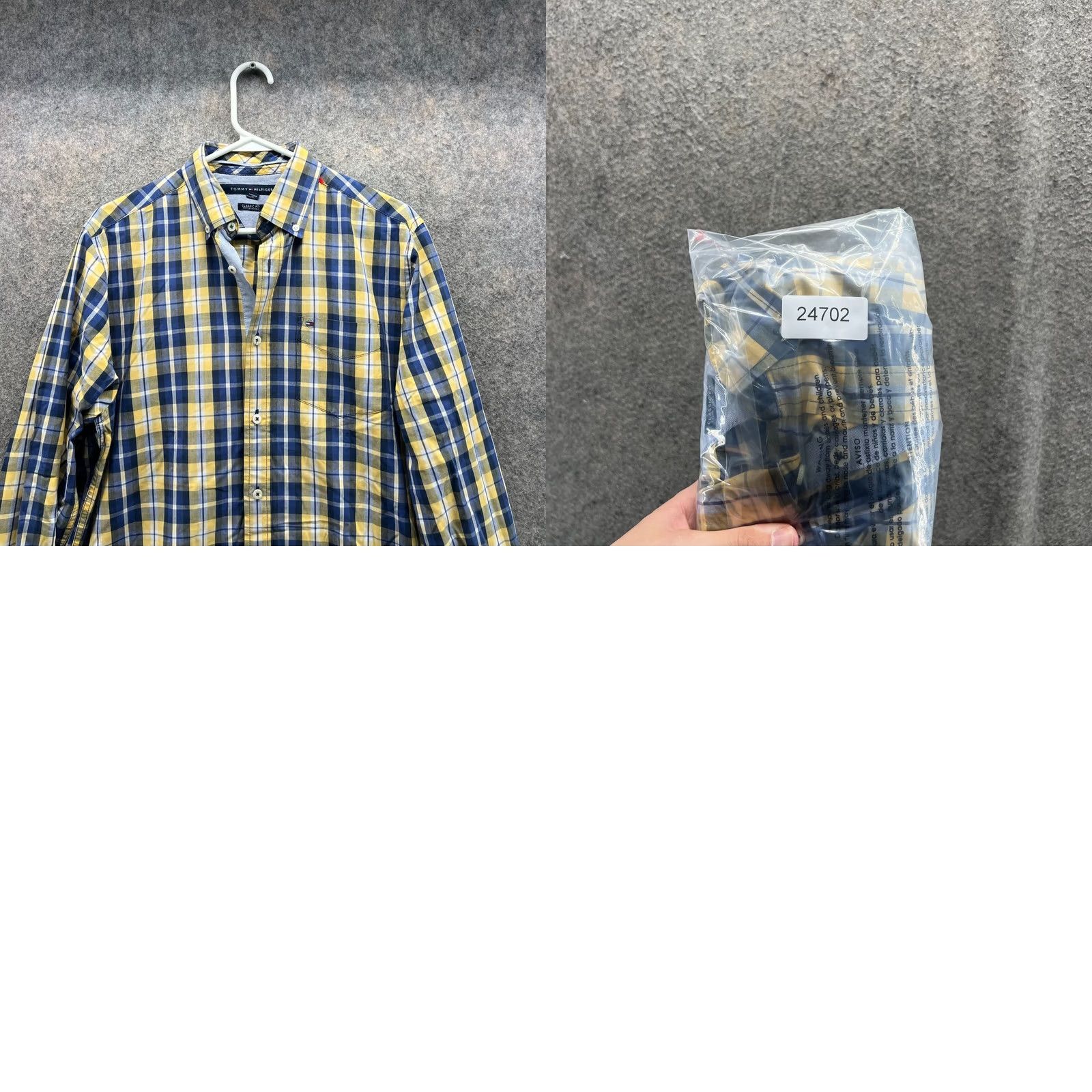Tommy Hilfiger Tommy Hilfiger Shirt Men Small Adult Yellow Plaid Button-Down Classic Fit Knit Cotton Long Sleeve Regular Button-Up Collared Size US S / EU 44-46 / 1 - 9 Thumbnail