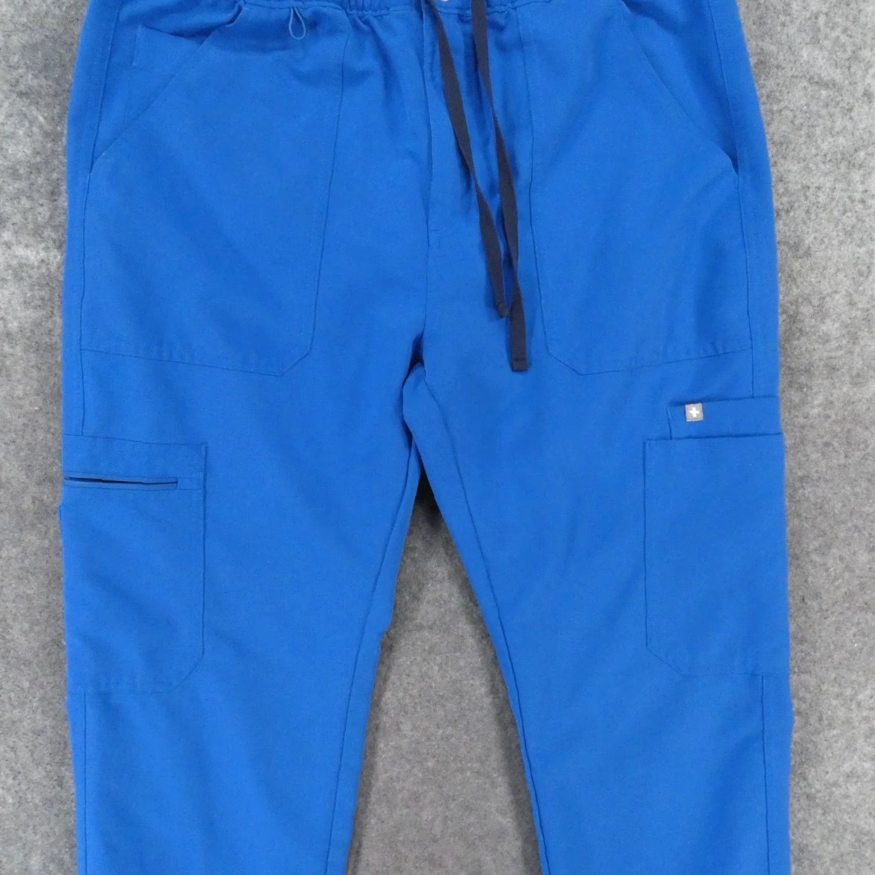 Vintage FIGS Scrub Pants Mens Large Blue Drawstring Medical Solid Polyester Blend Size US 33 - 3 Thumbnail