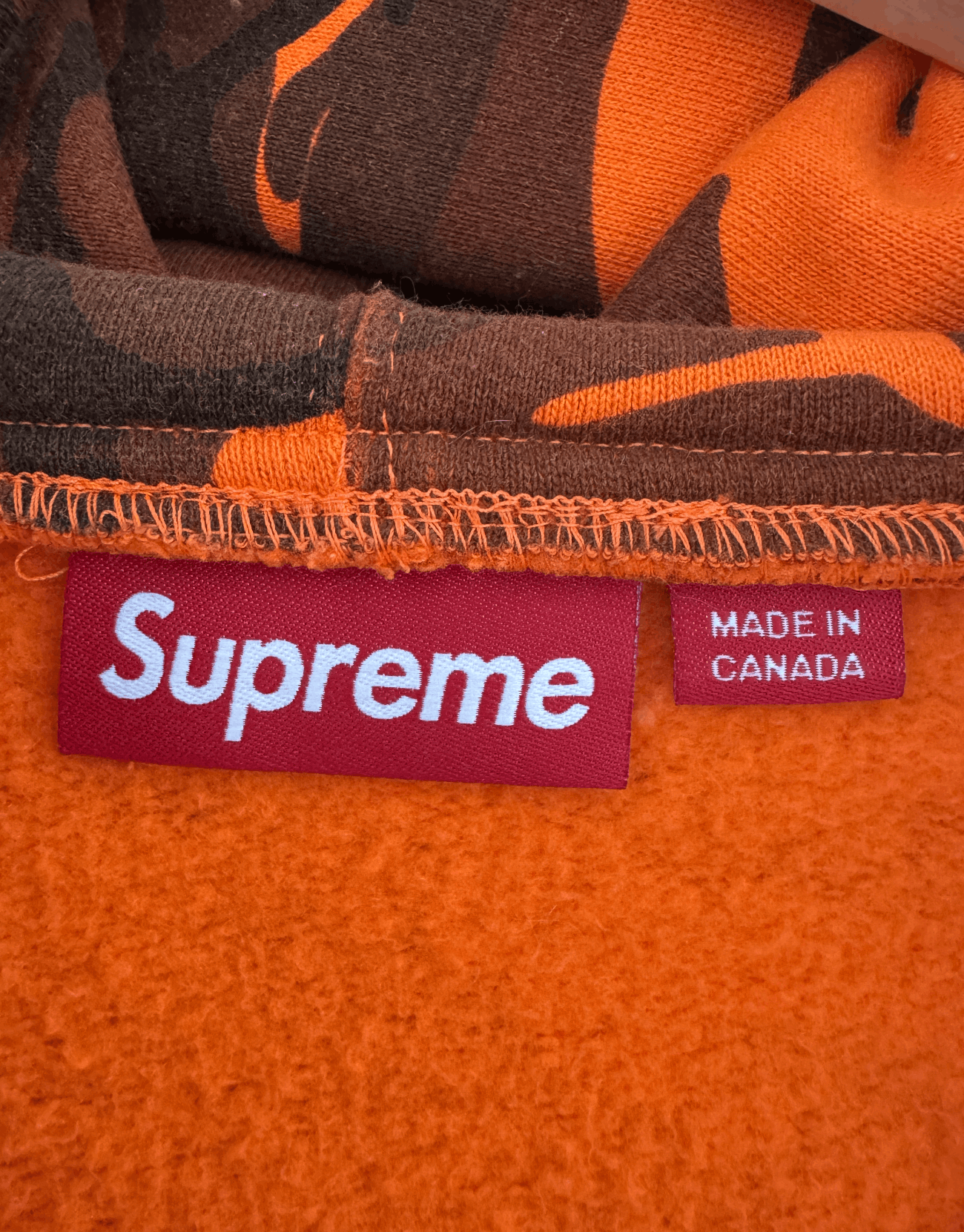 Supreme Supreme Orange Camo Zip Up Hoodie Small Box Logo Size US L / EU 52-54 / 3 - 4 Thumbnail