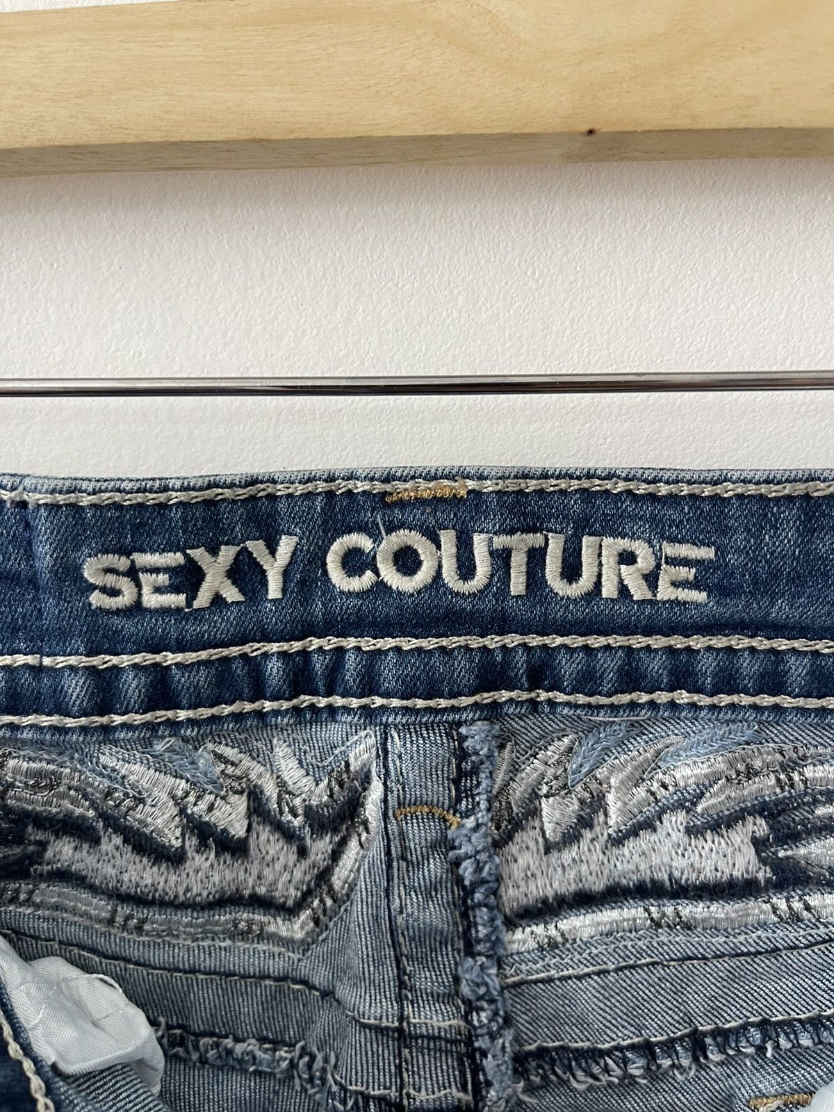 If Six Was Nine Rare Vintage SEXY COUTURE Embroidery Back Boot Cut Flare Size 27" / US 4 / IT 40 - 15 Thumbnail
