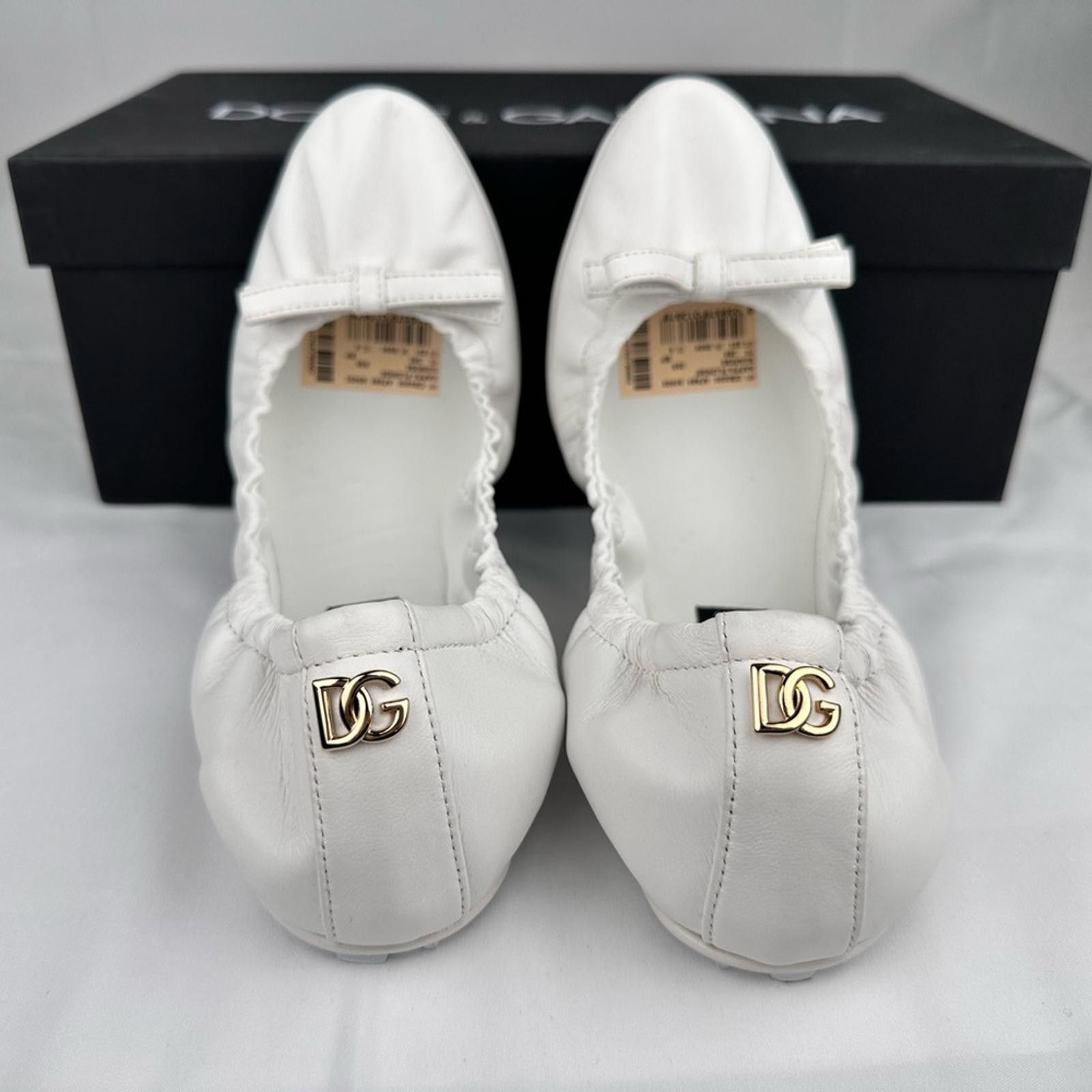 Dolce & Gabbana Dolce & Gabbana White Flats with Bow Detail - New - EU 39 Size US 9 / IT 39 - 4 Thumbnail