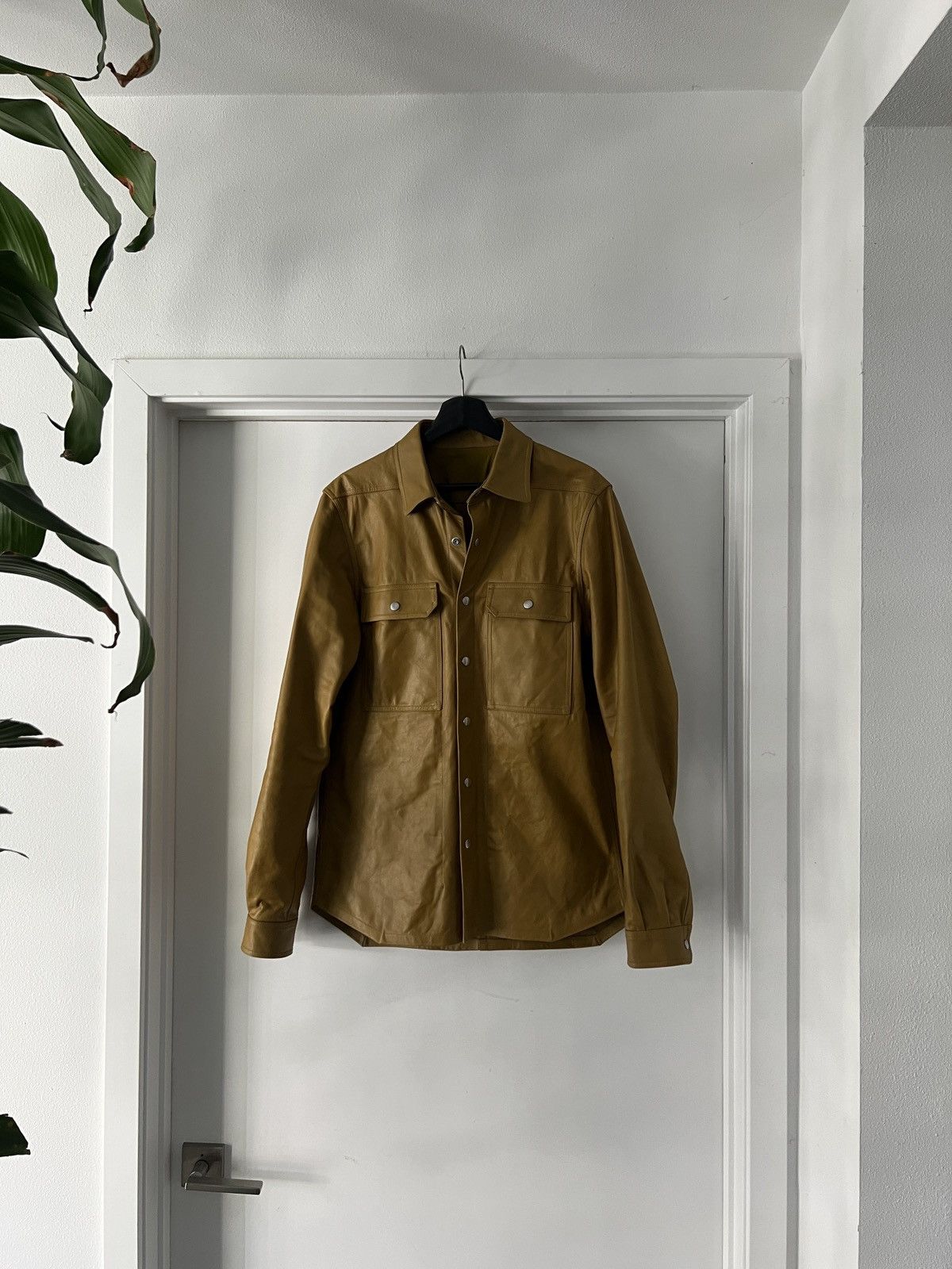 Rick Owens S/S Fogachine Leather Overshirt Jacket | Grailed