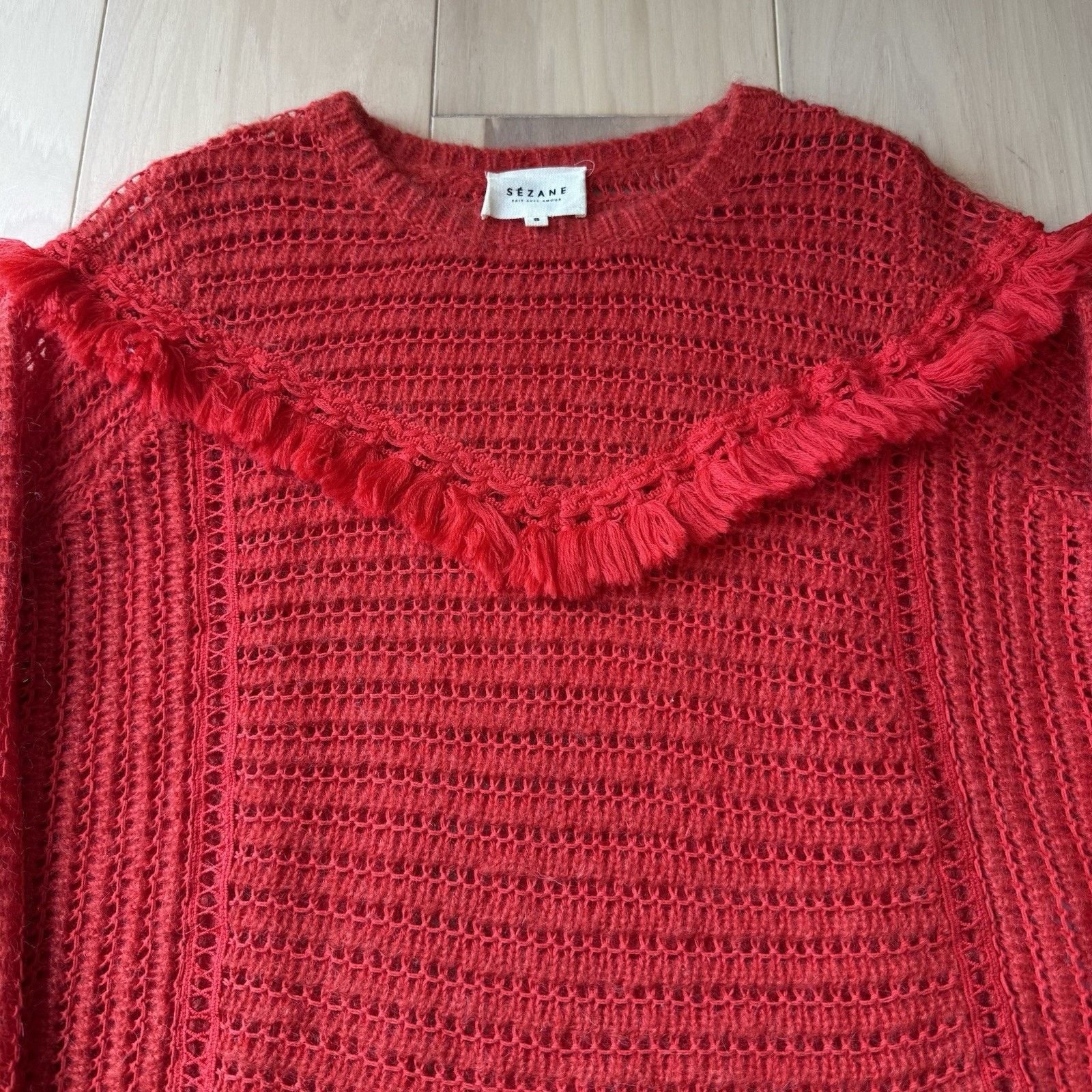Sezane Sezane Gaston Sweater Women's Small Red Wool Cashmere Size S / US 4 / IT 40 - 3 Thumbnail