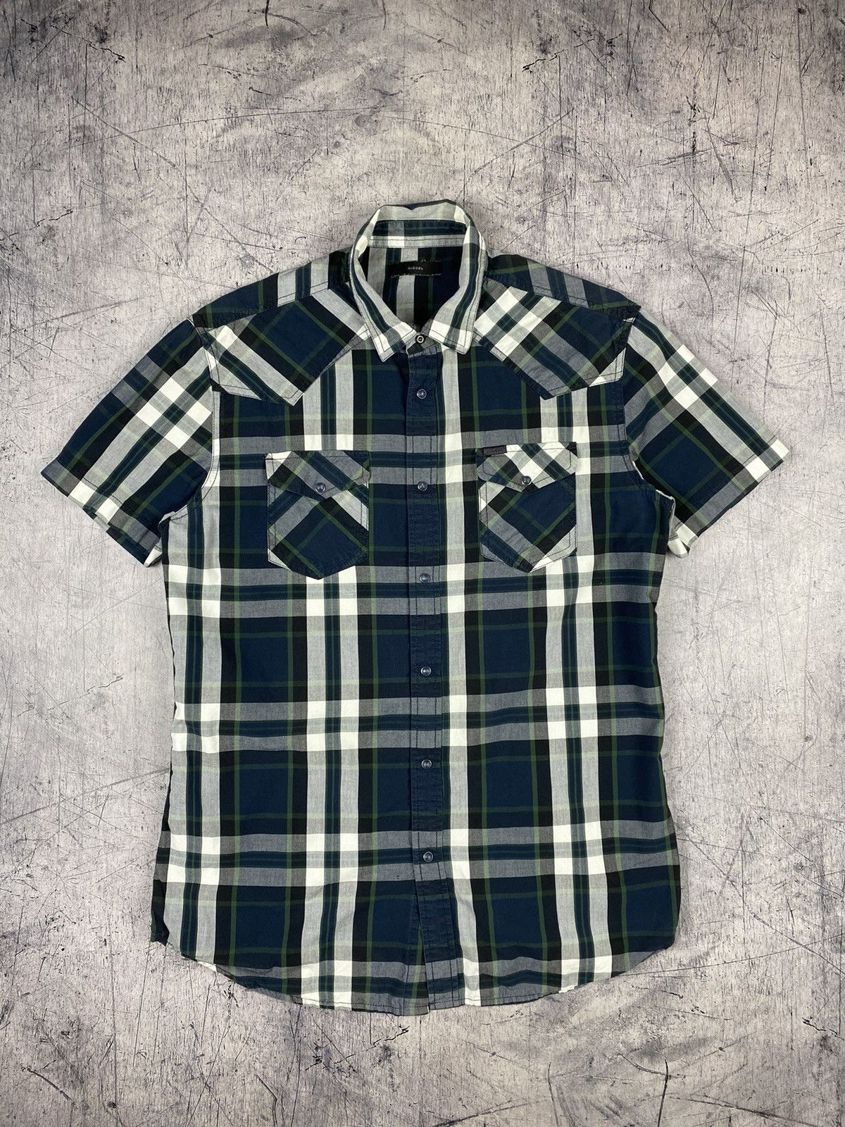Diesel Mens Diesel Button Up Short Sleeve Shirt Size XL Size US XL / EU 56 / 4 - 2 Thumbnail
