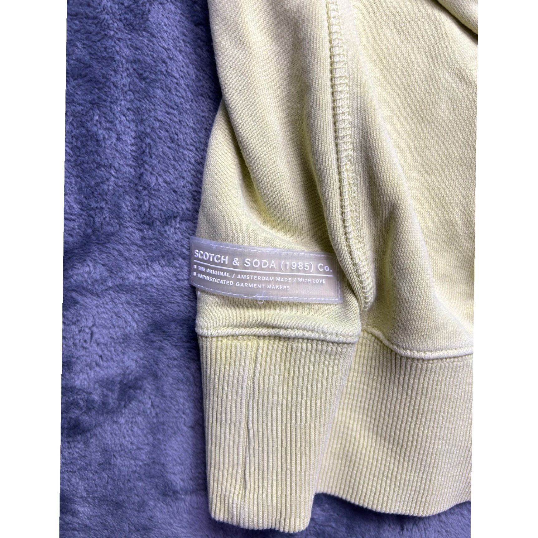 Scotch & Soda Scotch & Soda Sweatshirt Crewneck Mens Medium Cream Palm Logo Amsterdam Graphic Print Pullover Raglan Long Sleeve Knit Cotton Vintage No Size US M / EU 48-50 / 2 - 7 Thumbnail