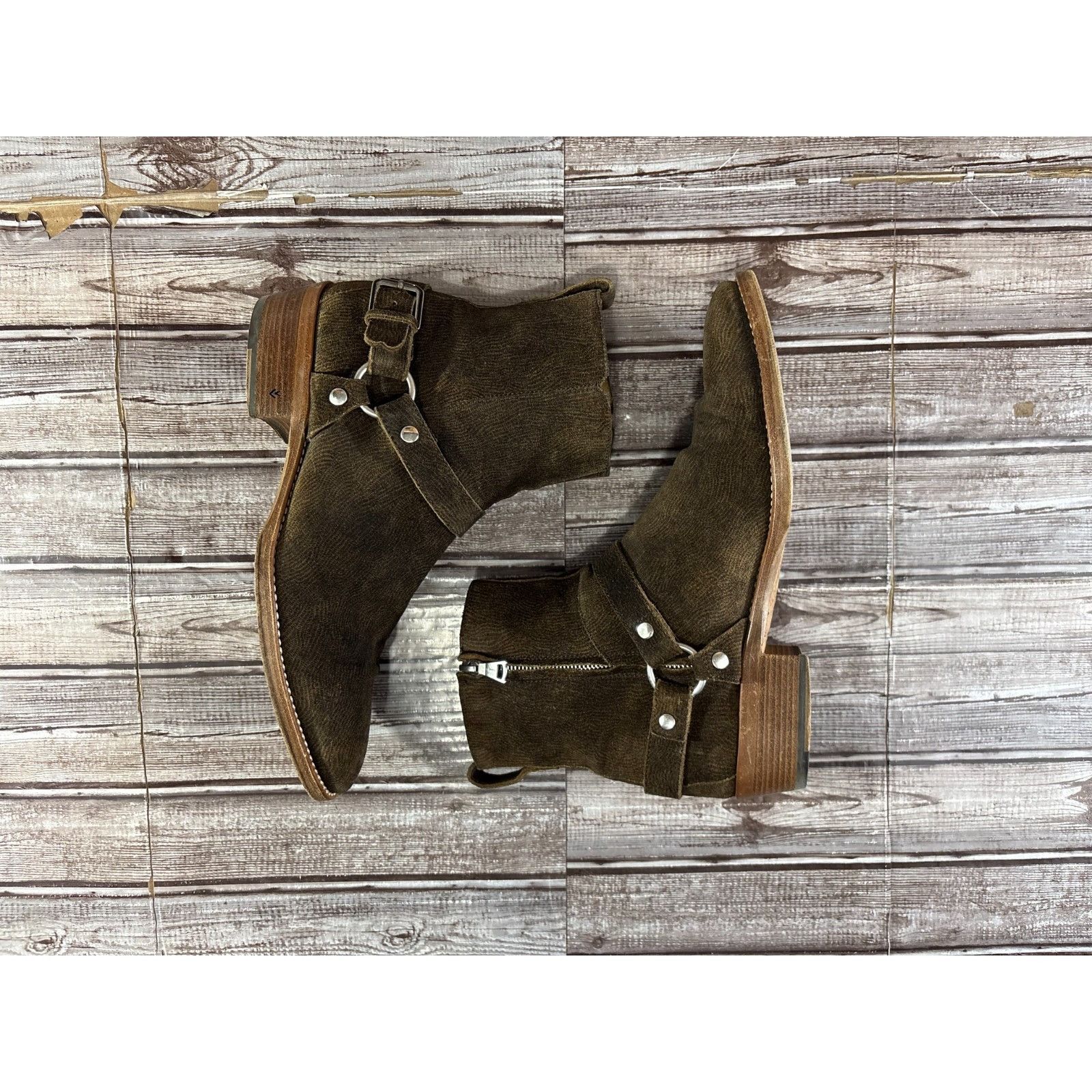John Varvatos John Varvatos Ludlow Textured suede Harness Boots size 8.5 c Size US 8.5 / EU 41-42 - 4 Thumbnail
