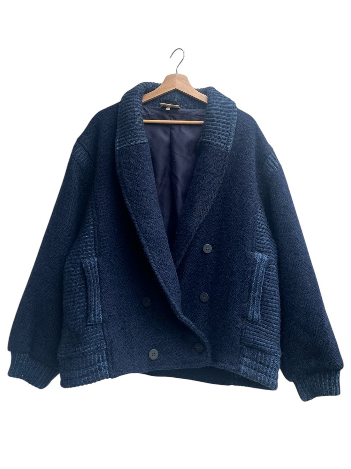 Vintage Vintage Samband of Iceland Double Breasted Knit Wool Jacket Size US L / EU 52-54 / 3 - 2 Thumbnail
