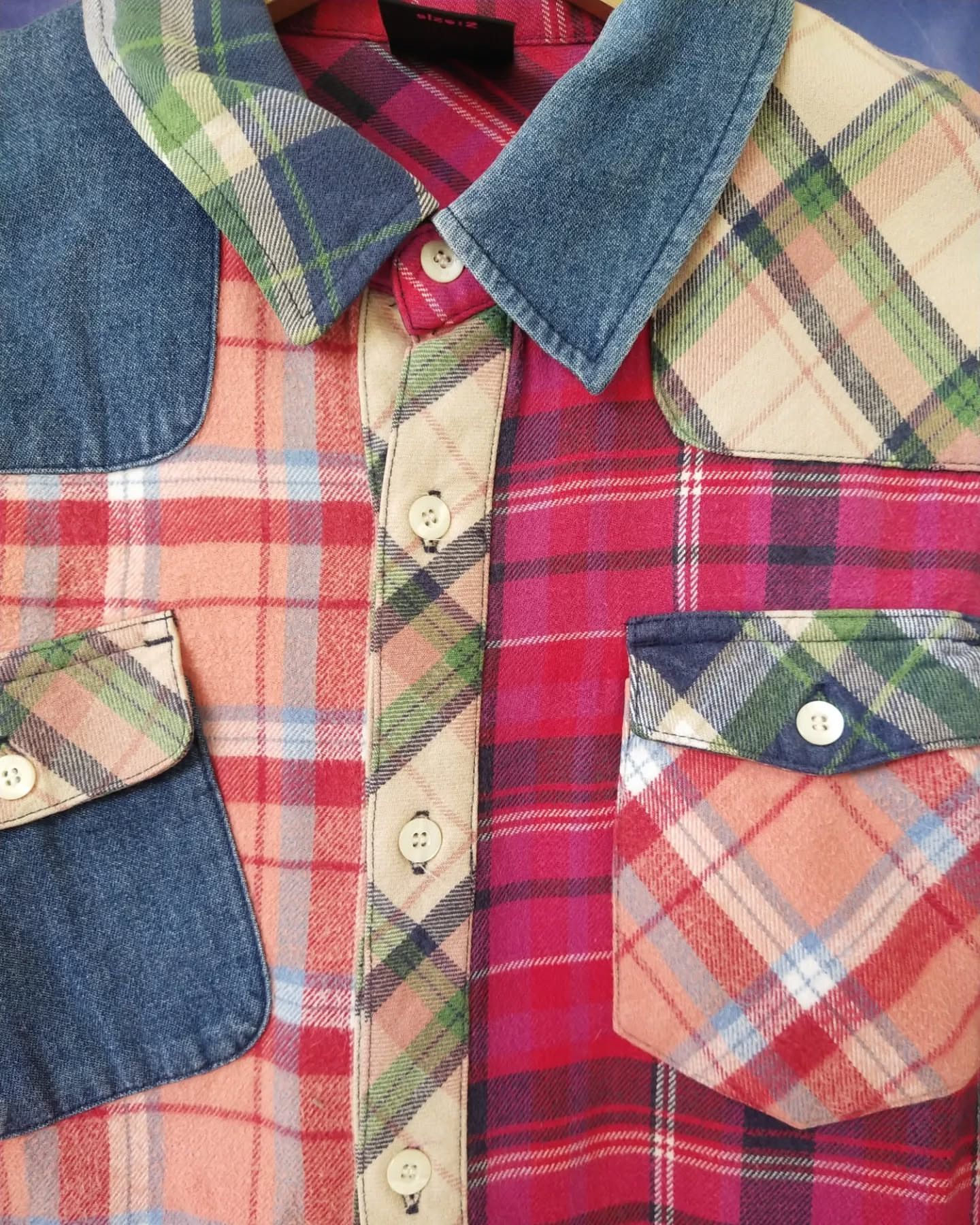 Hysteric Glamour X-Girl Red Colorblock Pattern Plaid Flanel Shirt Size S / US 4 / IT 40 - 2 Thumbnail