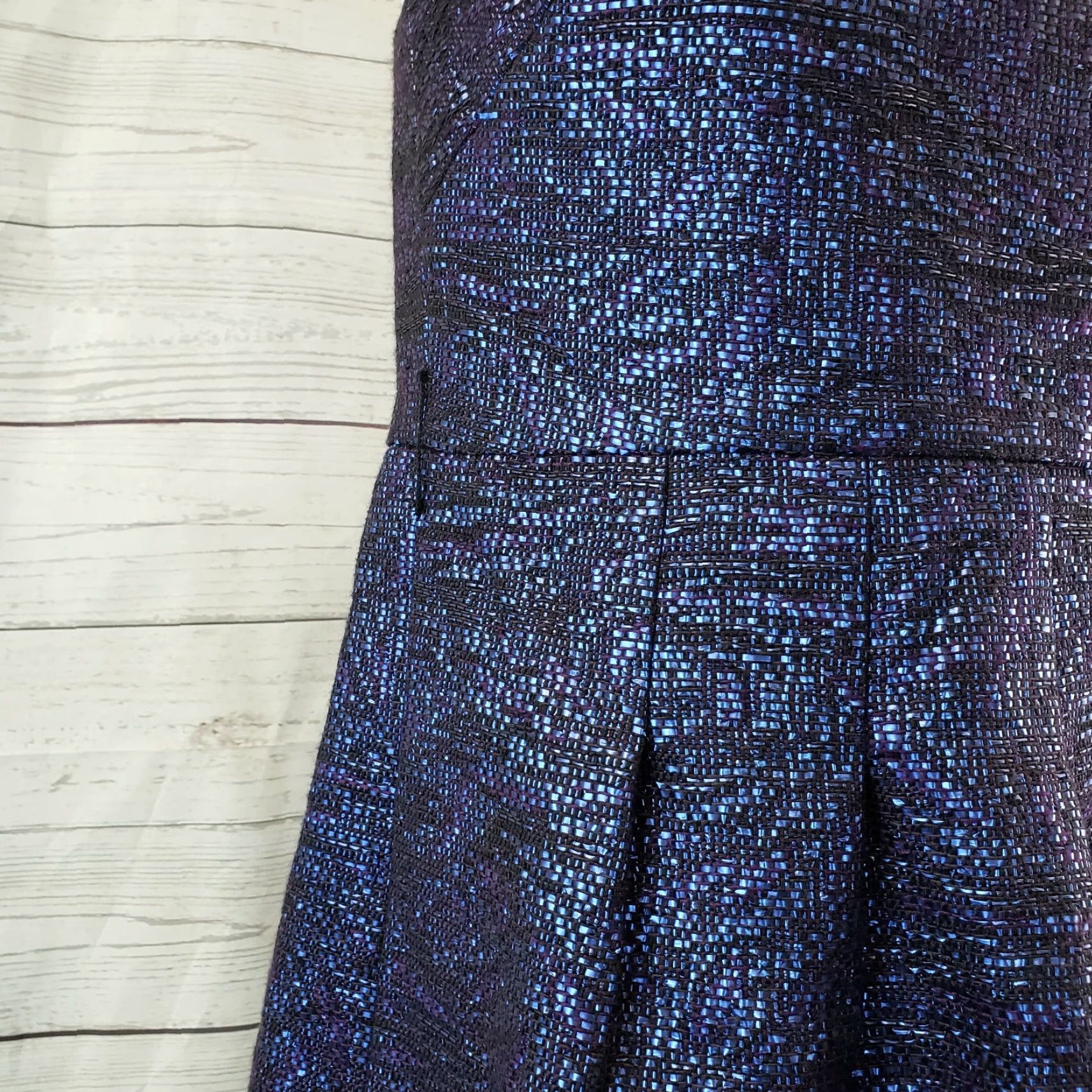 Lela Rose Lela Rose Lapis Metallic Tweed Strapless Dress Sz 6 Purple Blue Size M / US 6-8 / IT 42-44 - 4 Thumbnail