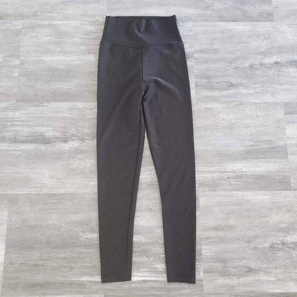 Designer Black Shimmer High Waisted Skin Legging Size 30" / US 8 / IT 44 - 1 Thumbnail