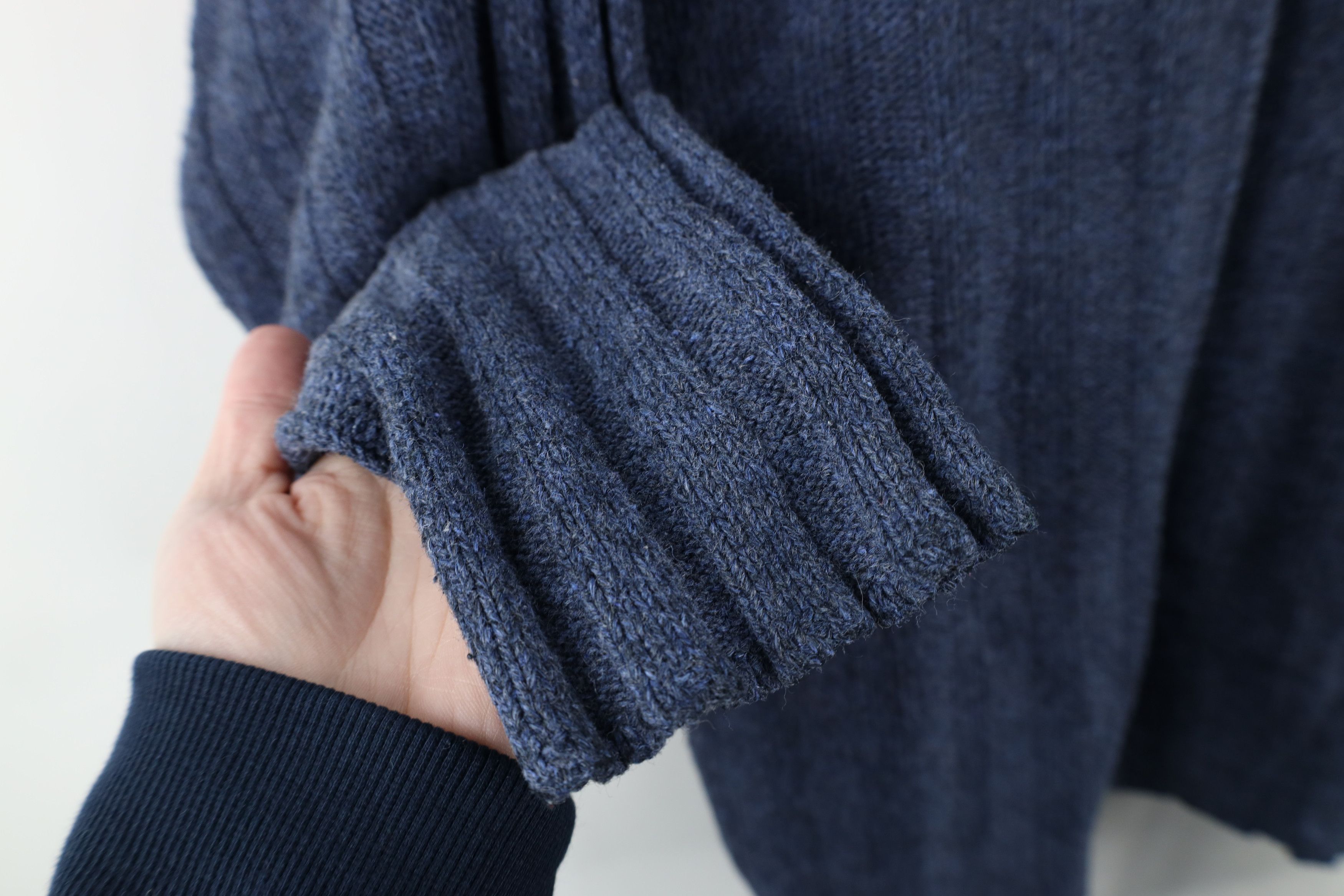 Vintage Vintage 90s Streetwear Ribbed Marled Knit Henley Sweater Size US L / EU 52-54 / 3 - 6 Thumbnail