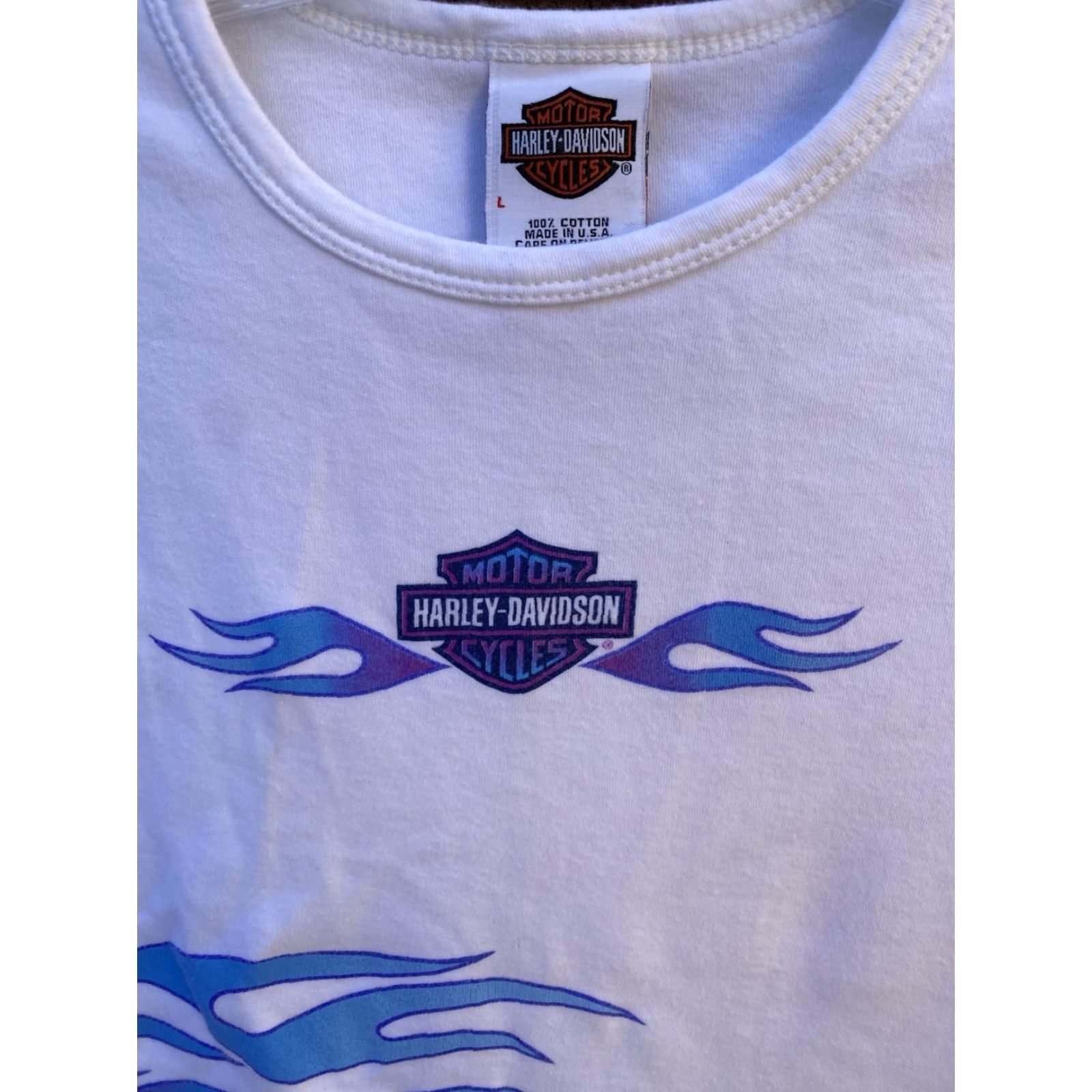 Harley Davidson VINTAGE Harley-Davidson Cropped Tank Top Women L USA Flame 2002 Las Vegas Stratman L Size L / US 10 / IT 46 - 7 Thumbnail