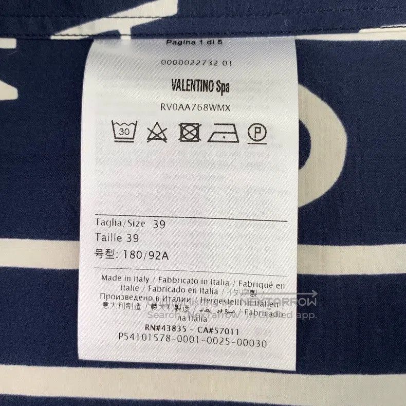 Valentino Valentino Blue letters printed cotton lapel short-sleeved Size US S / EU 44-46 / 1 - 7 Thumbnail