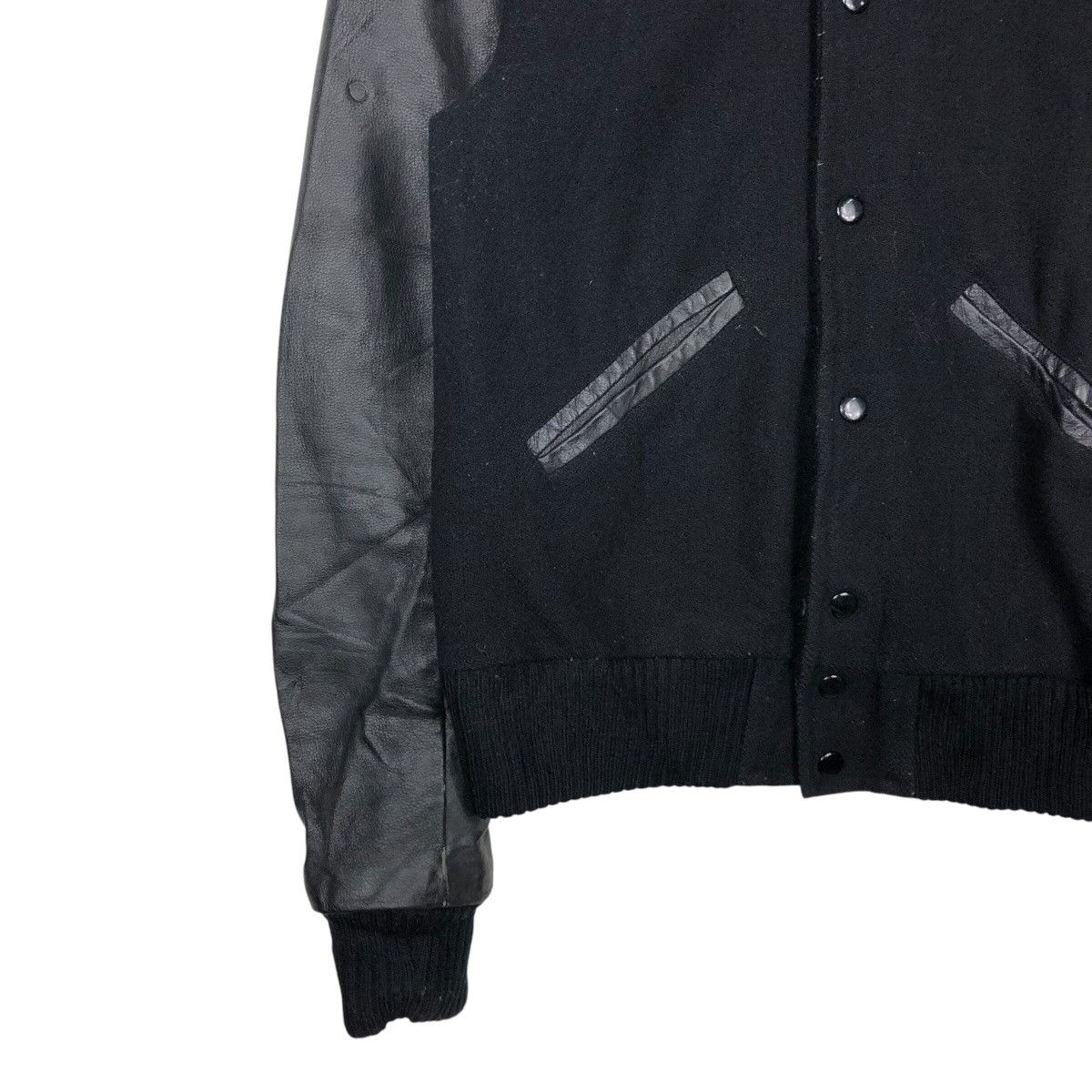 Japanese Brand 📌Iconic Black Vtg Varsity Leather Jacket American College Size US XS / EU 42 / 0 - 5 Thumbnail