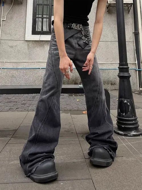VIBE Retro distressed washed heavyweight raw edge jeans Size US 32 / EU 48 - 1 Thumbnail