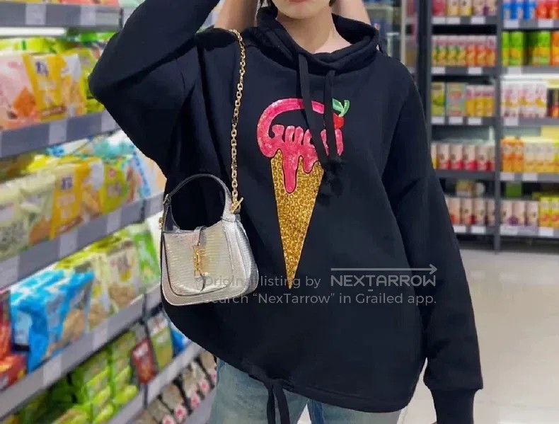 Gucci Gucci SS23 Ice Cream Crystal Hooded Sweatshirt Size XS / US 0-2 / IT 36-38 - 6 Thumbnail