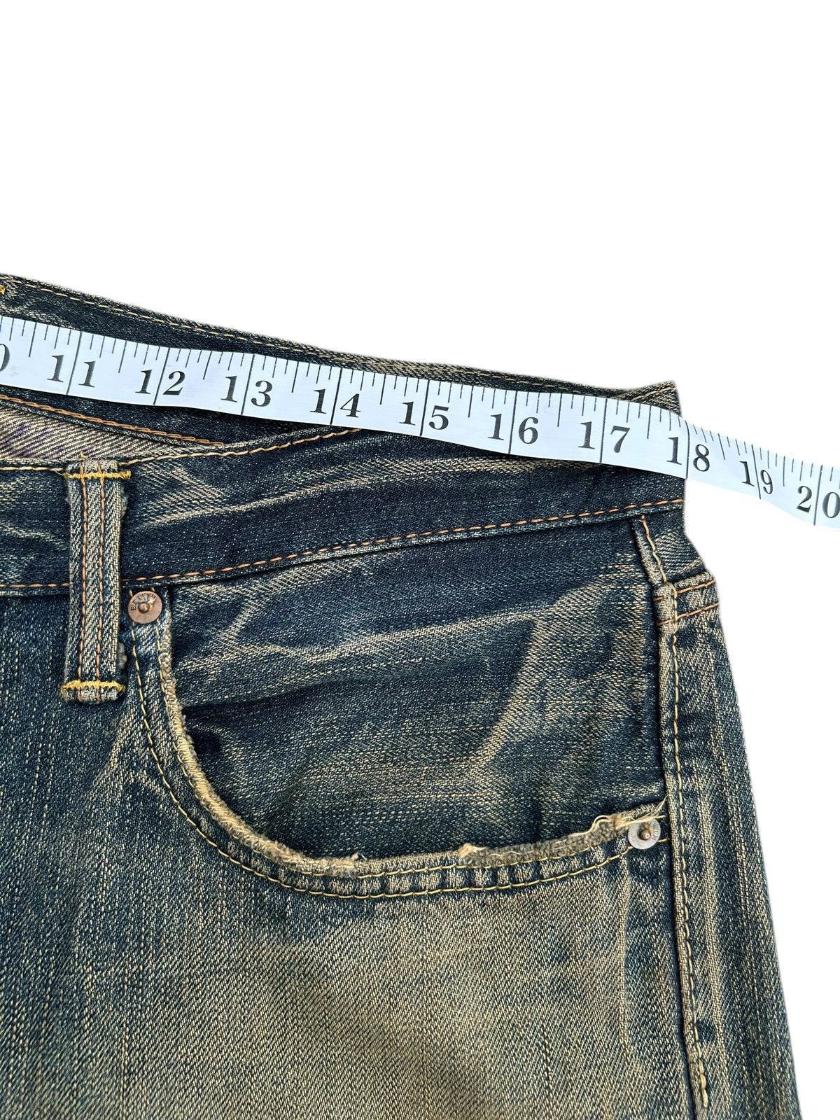 Kapital Rusty Vintage Edwin 505 BXX Selvedge Distressed Denim Jeans Size US 36 / EU 52 - 20 Thumbnail