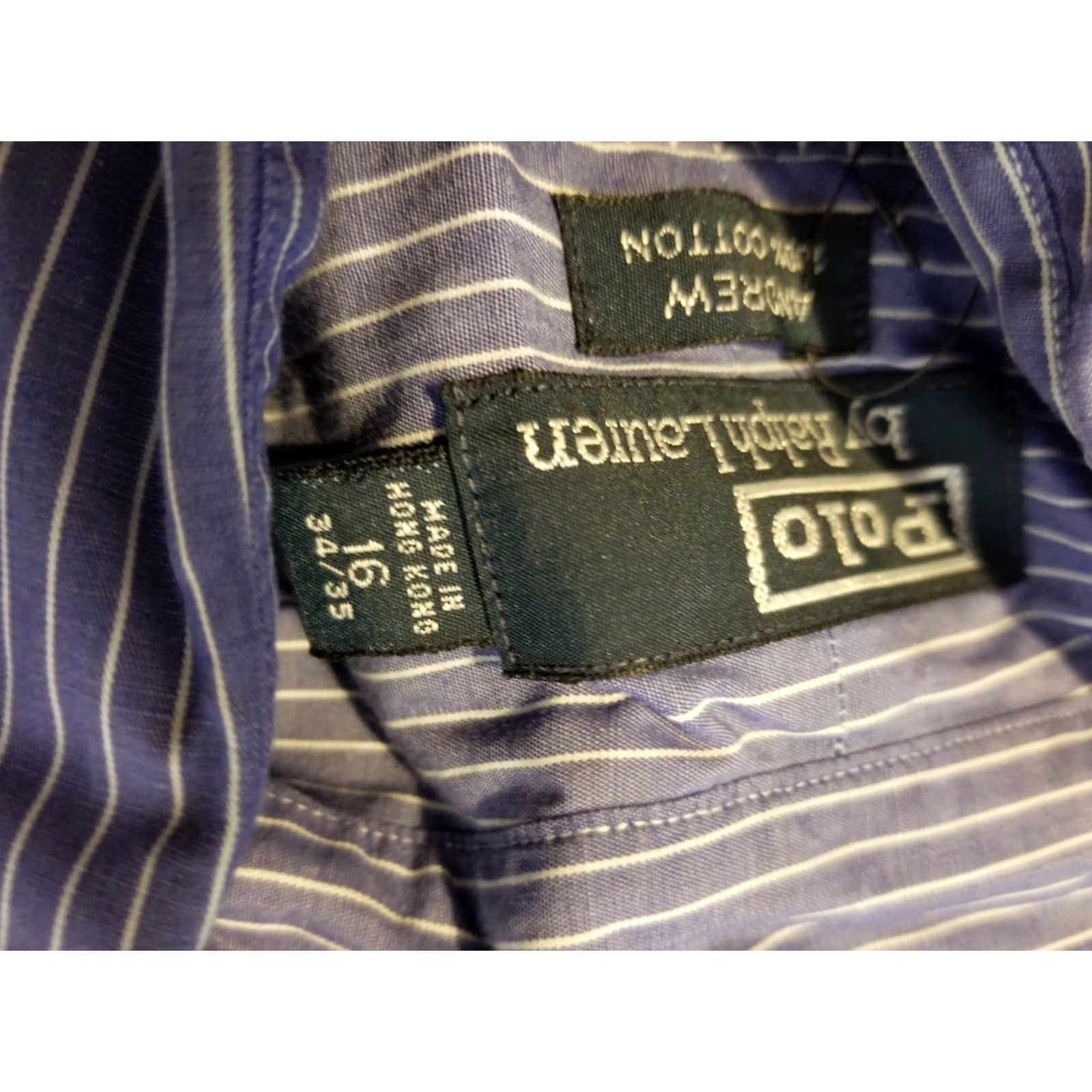 Polo Ralph Lauren Polo Ralph Lauren Dress Shirt Mens Size 16 34 35 Navy Blue Button Cotton Size 42R - 3 Thumbnail