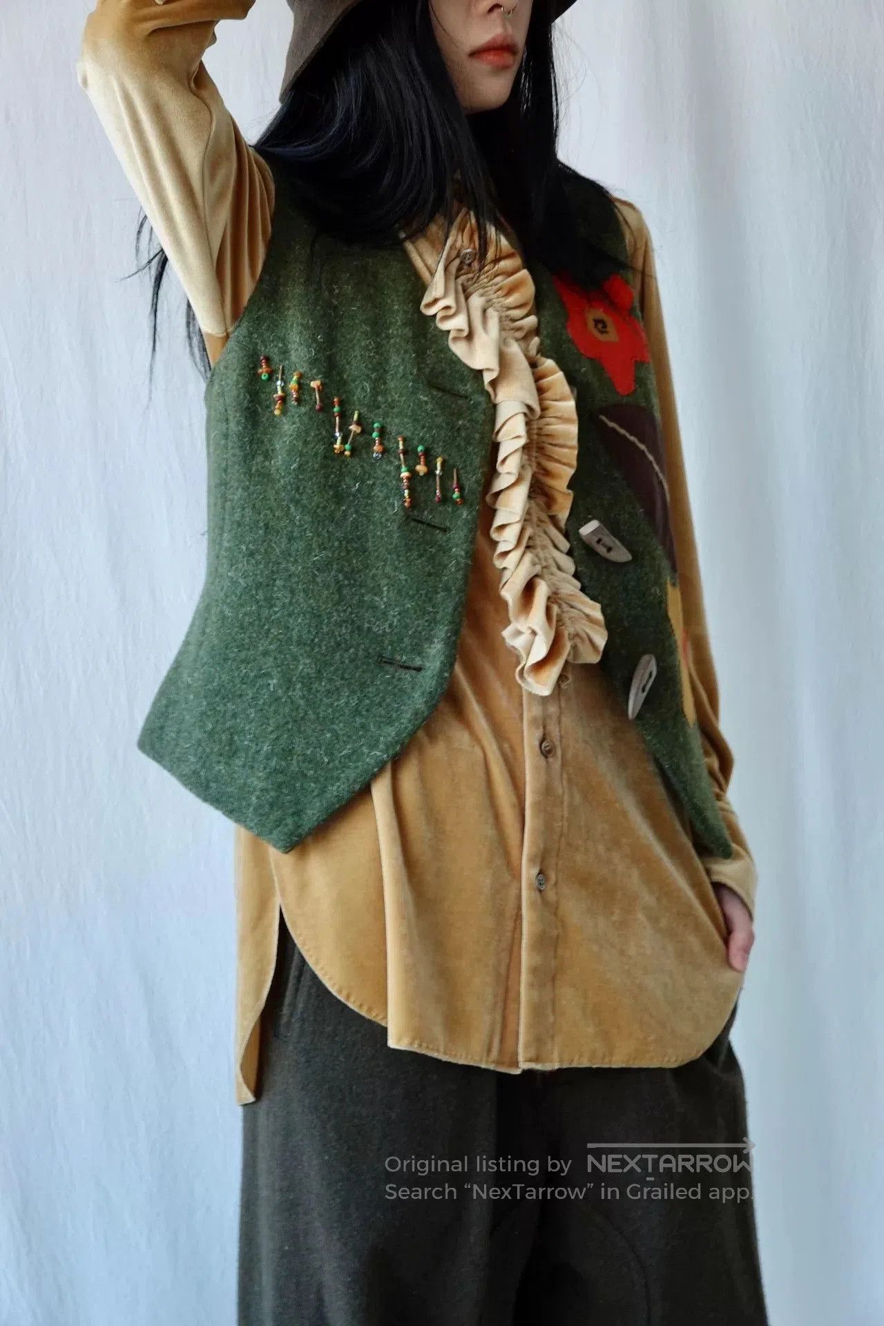 Y's Y's By TAKESHI KOSAKA Velvet Shirt. Size S / US 4 / IT 40 - 2 Thumbnail