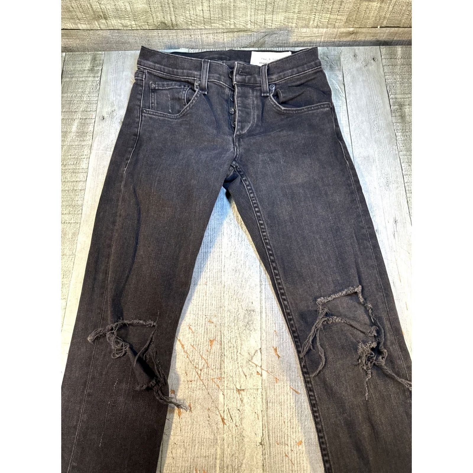 Rag & Bone Rag & Bone Jeans Mens 28x34 Dark Grey Denim Skinny Leg Button Fly 5-Pocket Slim Fit Regular Size Type Jeans Mens Size US 28 / EU 44 - 2 Thumbnail