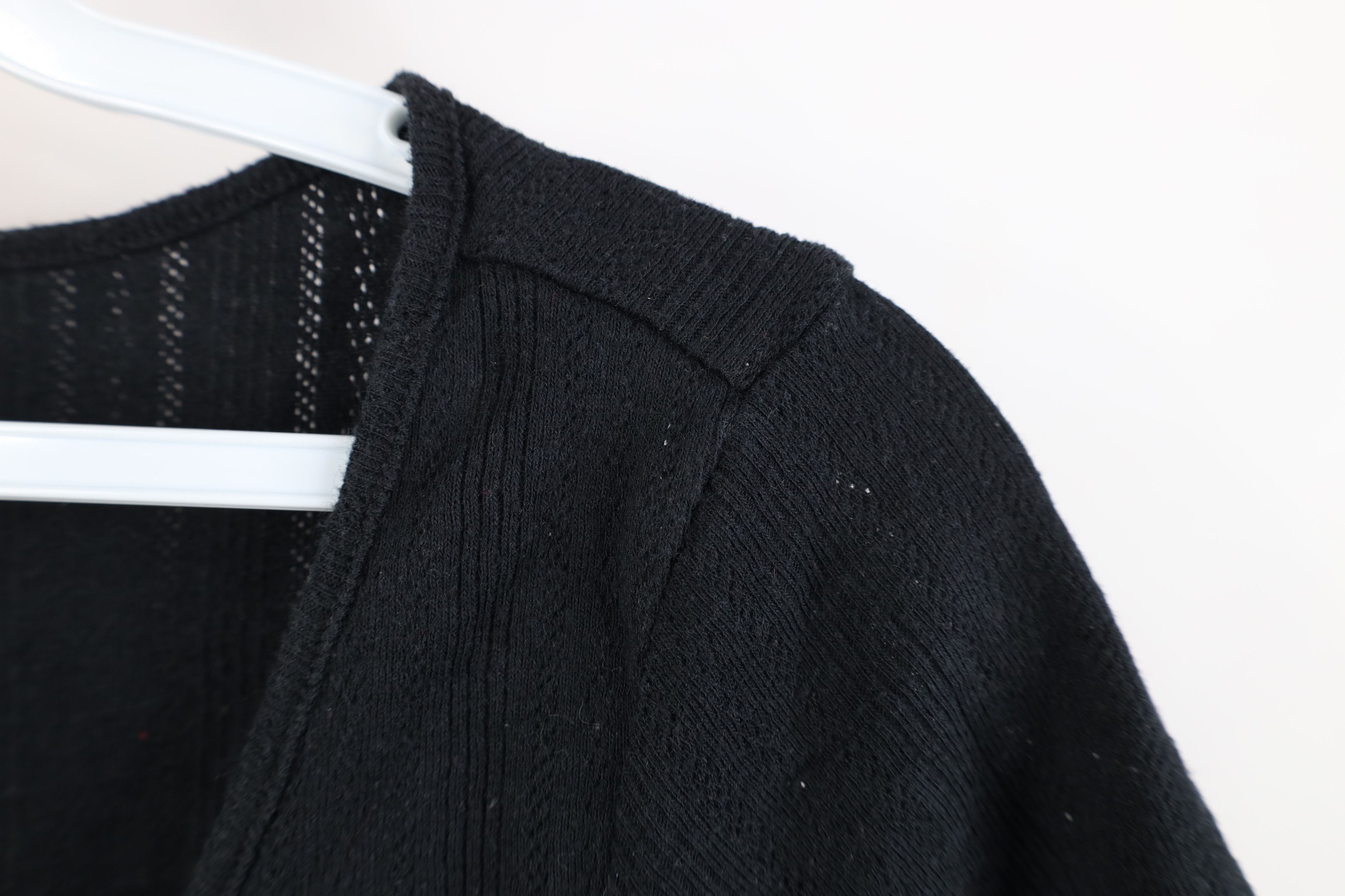 American Eagle Outfitters Vintage 90s Y2K American Eagle Tie Knit Button T-Shirt Black Size S / US 4 / IT 40 - 7 Thumbnail