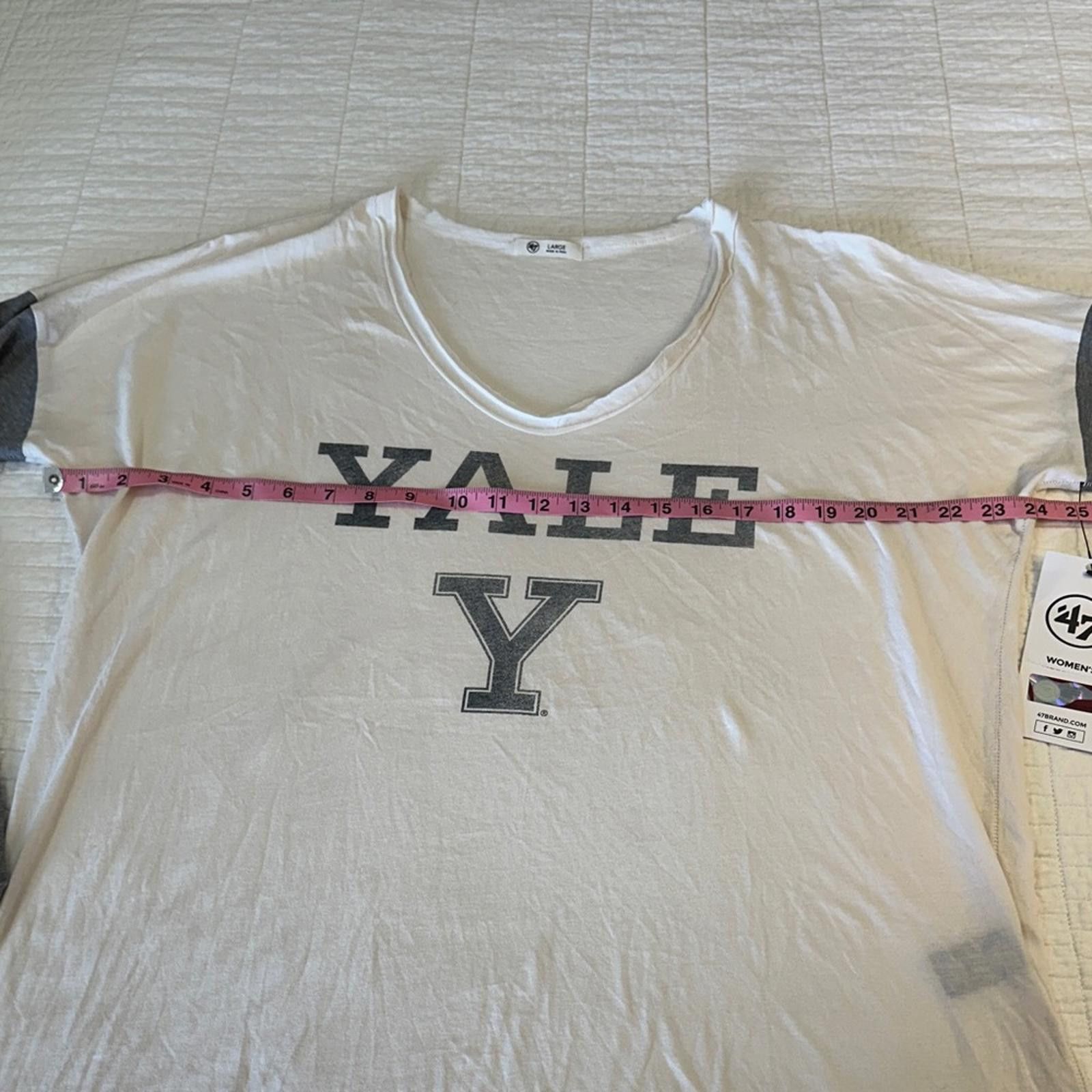 47 Yale Large Baseball Long Sleeve Shirt White Oversized NWT Size L / US 10 / IT 46 - 4 Thumbnail