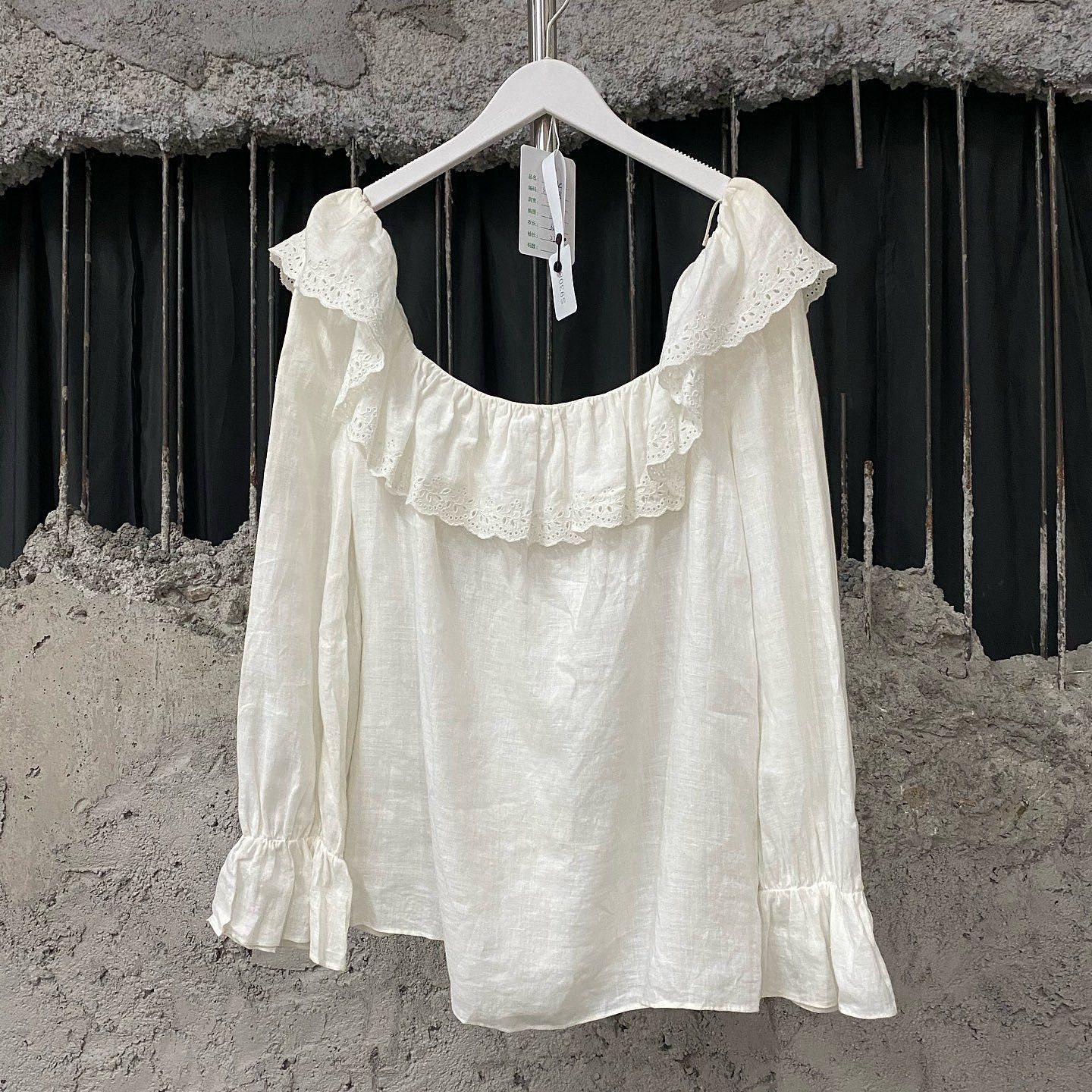 Celine Celine Eyelet Ruffle Blouse Size 36 Size XS / US 0-2 / IT 36-38 - 1 Thumbnail
