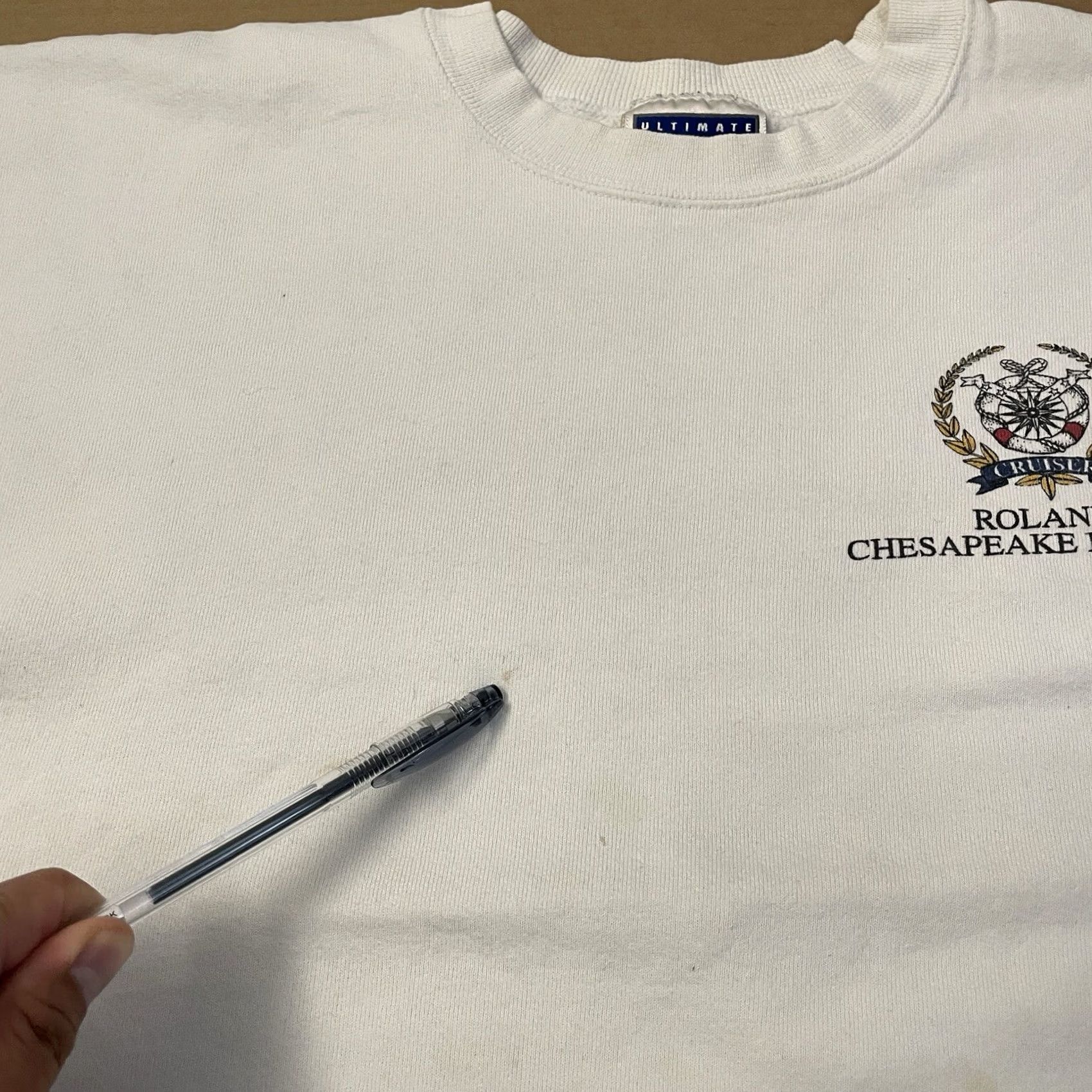 Hanes Chesapeake Beach Maryland Sweatshirt Mens Adult 2XL White Pullover Hanes Logo Crew Neck Long Sleeve Outdoor Graphic Print 90s Mockup Size US XXL / EU 58 / 5 - 5 Thumbnail
