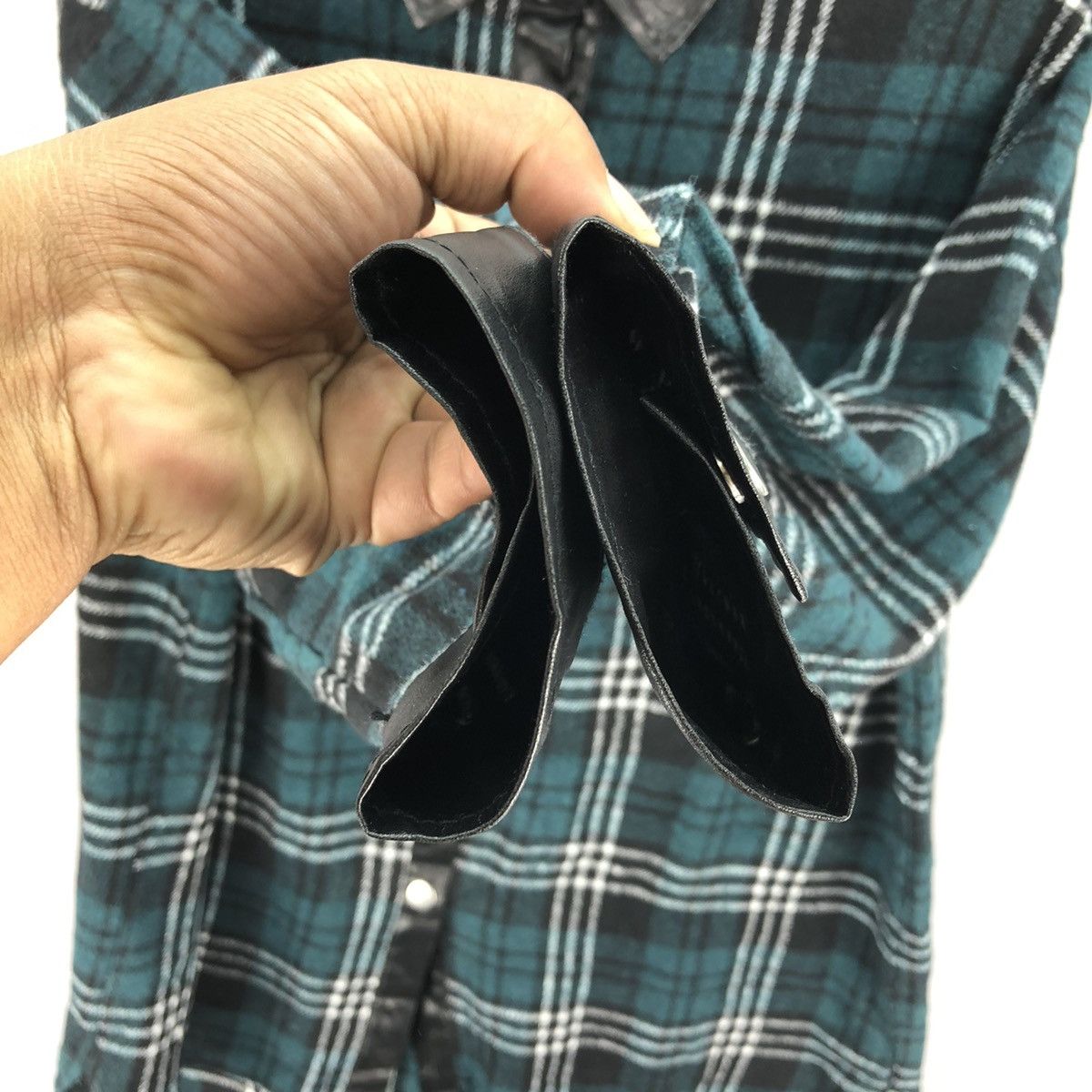 Japanese Brand Vintage Flannel Green Tartan Check Snap Button up by Gorge Size M / US 6-8 / IT 42-44 - 9 Thumbnail