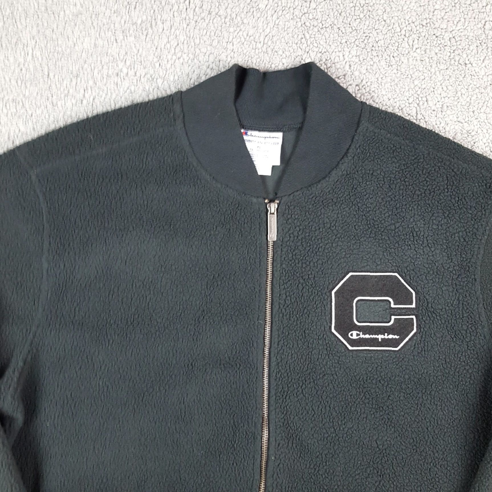 Champion VINTAGE Champion Gray Fleece Bomber Jacket Men's XL Full Zip Retro 90s College Y2K Size US XL / EU 56 / 4 - 2 Thumbnail