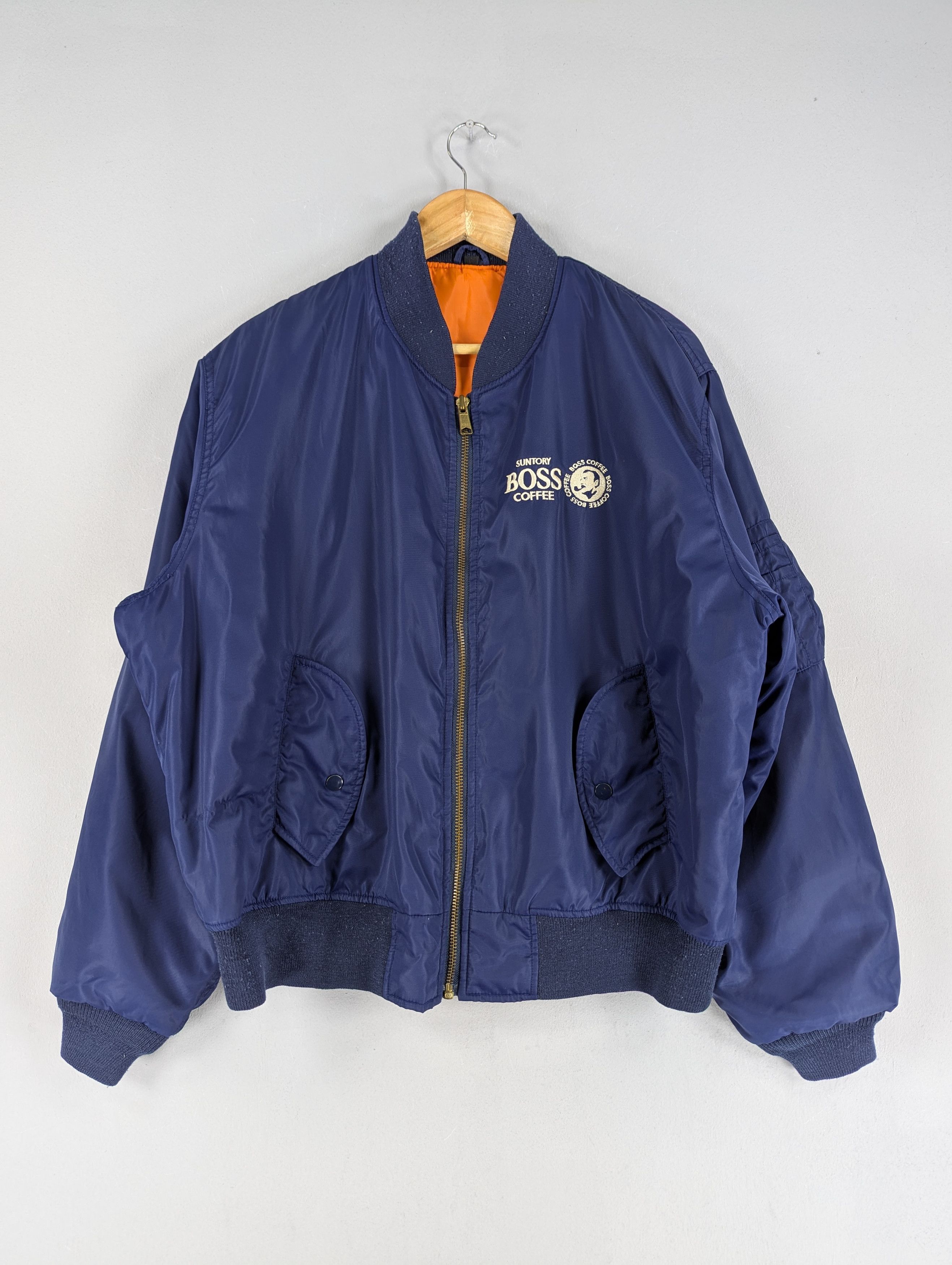 Japanese Brand Vintage 90s Suntory Coffee Boss Bomber Flight Jacket Size US L / EU 52-54 / 3 - 2 Thumbnail