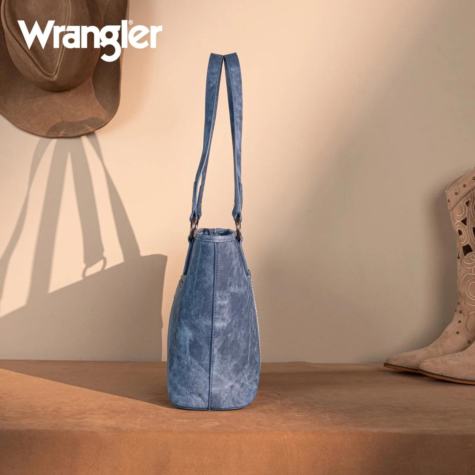Wrangler Wrangler Stylish Blue Tote Bag with Zip Pocket Size ONE SIZE - 5 Thumbnail